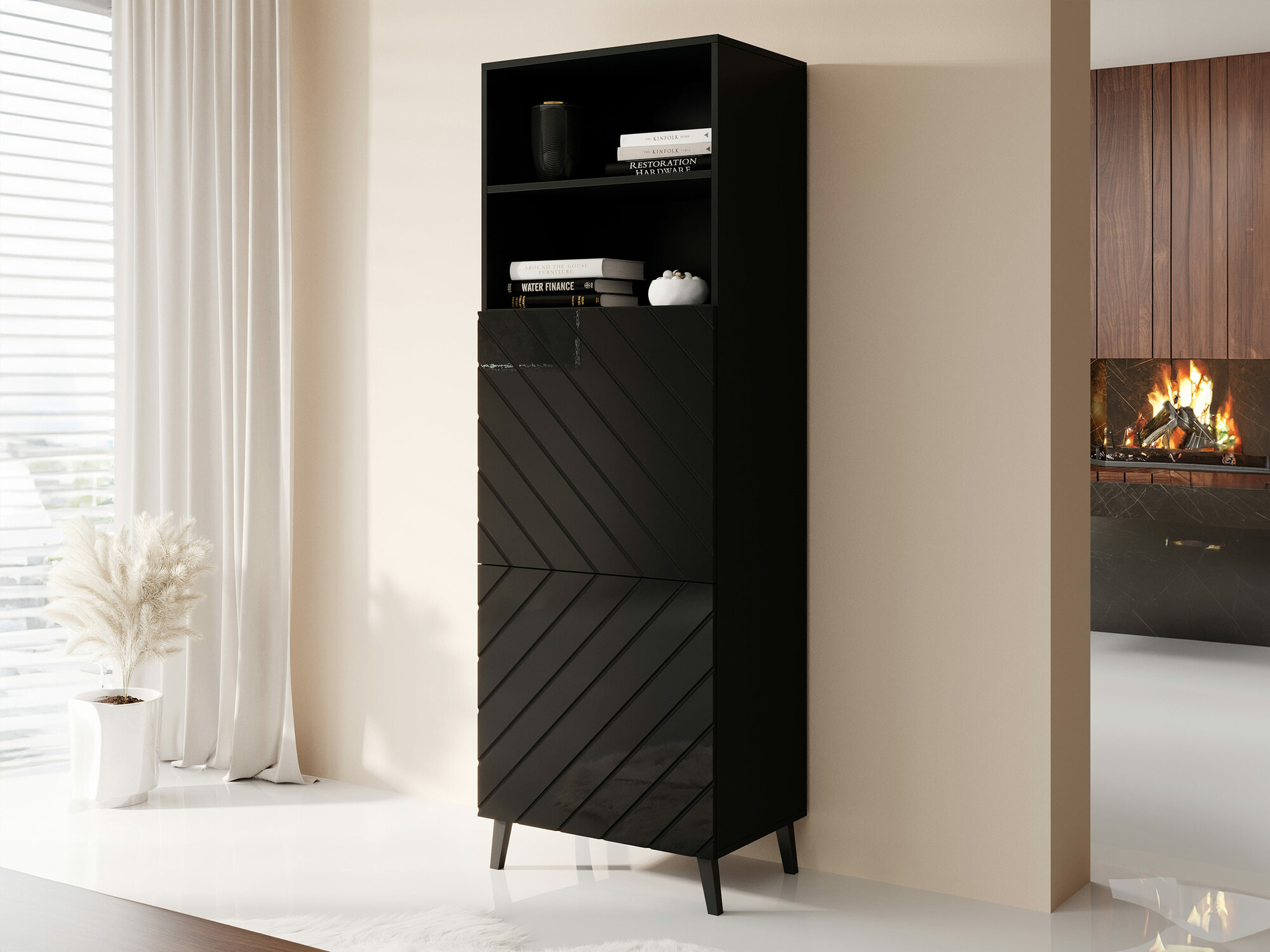 Plaukts Charlotte 178 (Melns + Glancēts melns)