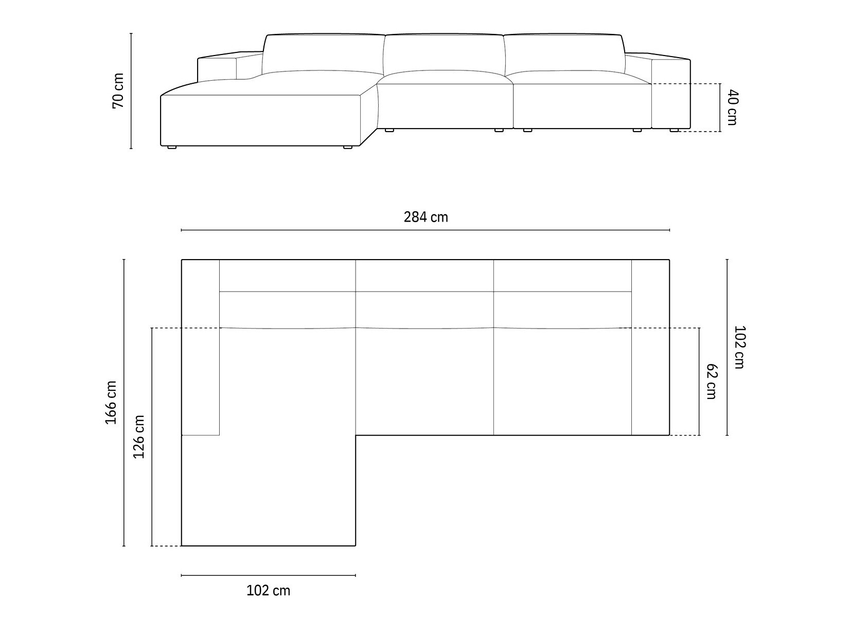 Stūra dīvāns Lomcalu 102 (Bluvel 13)