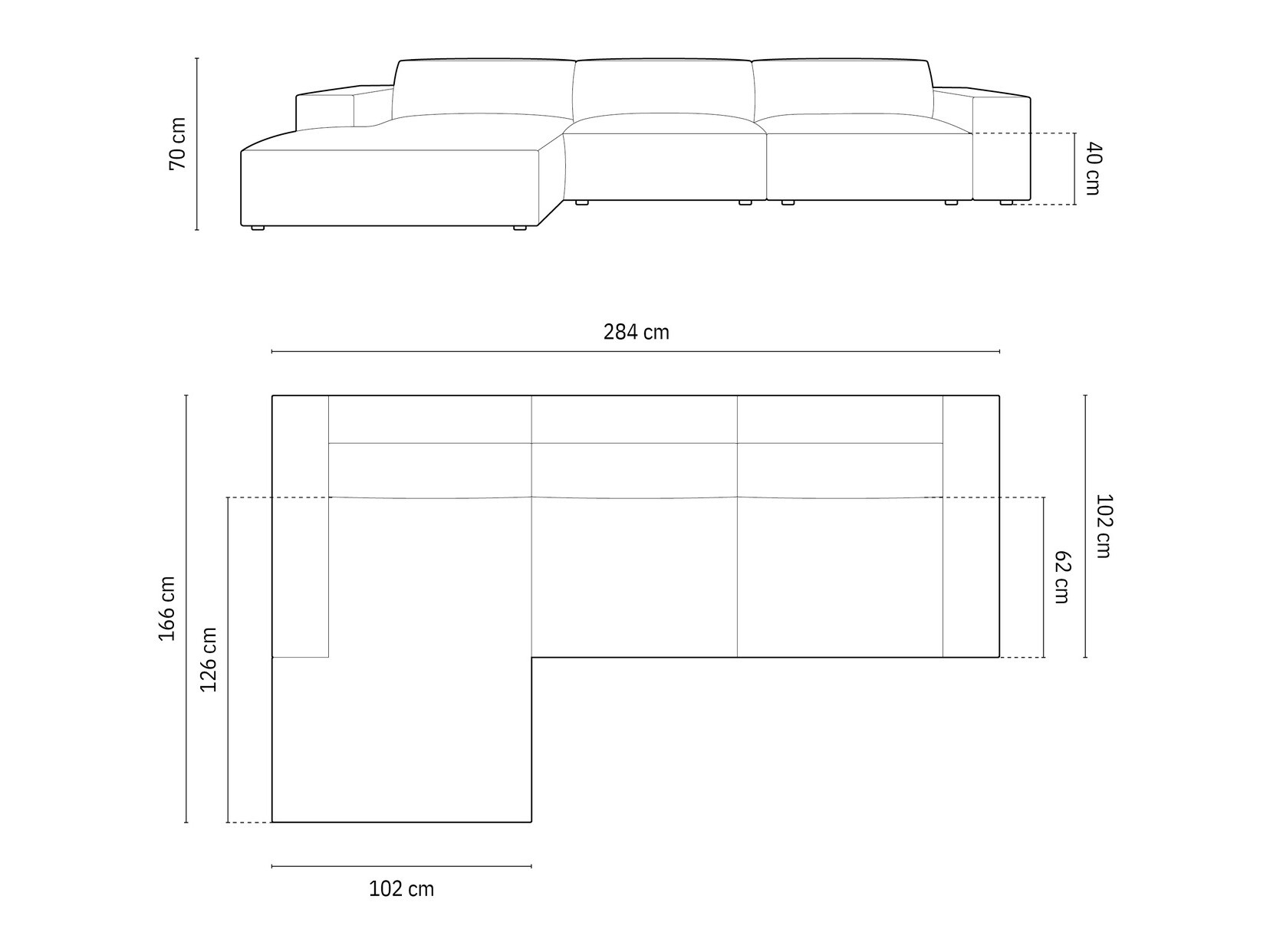 Stūra dīvāns Lomcalu 102 (Bluvel 22)