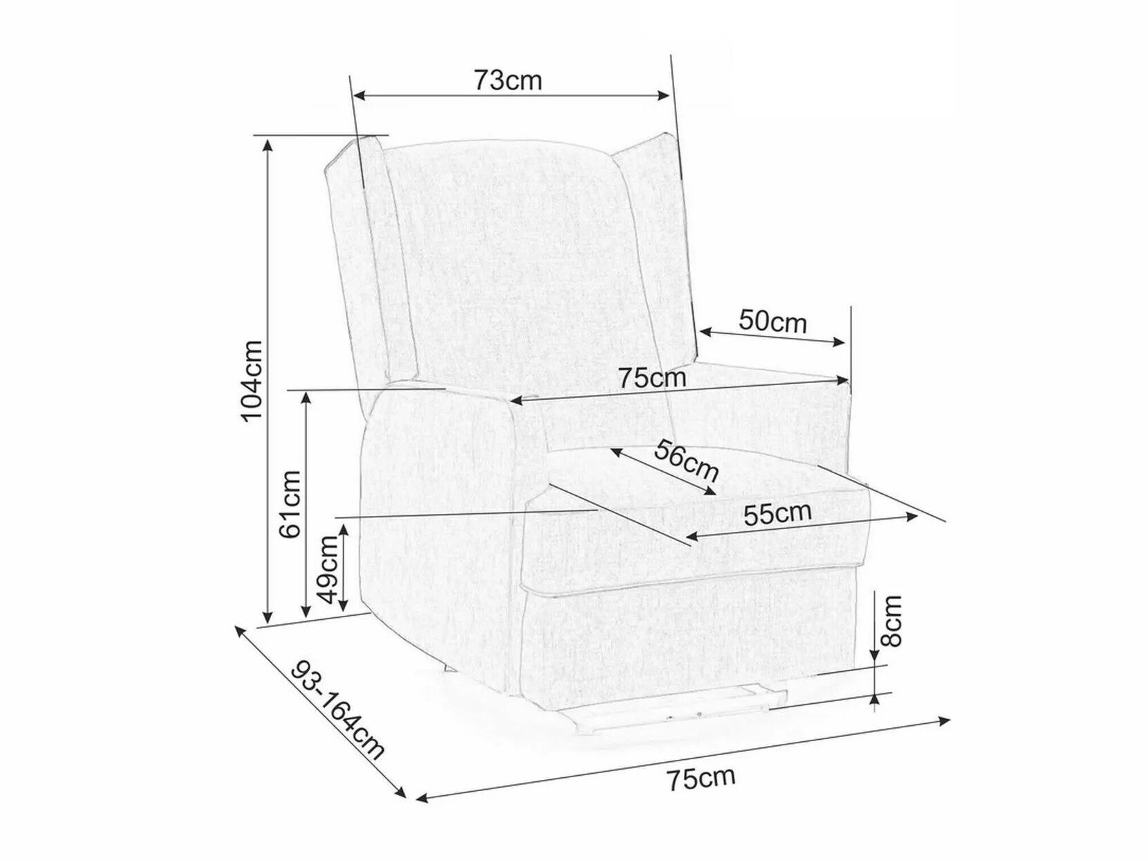 Кресло реглайнер Detroit 543