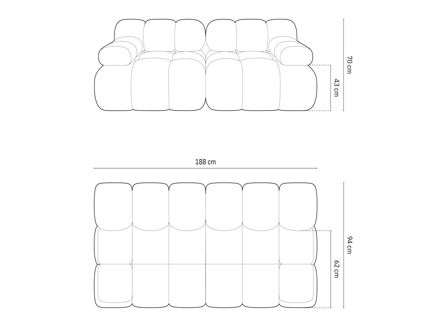 Модульный диван Caltenu 100 (Sonic 44)