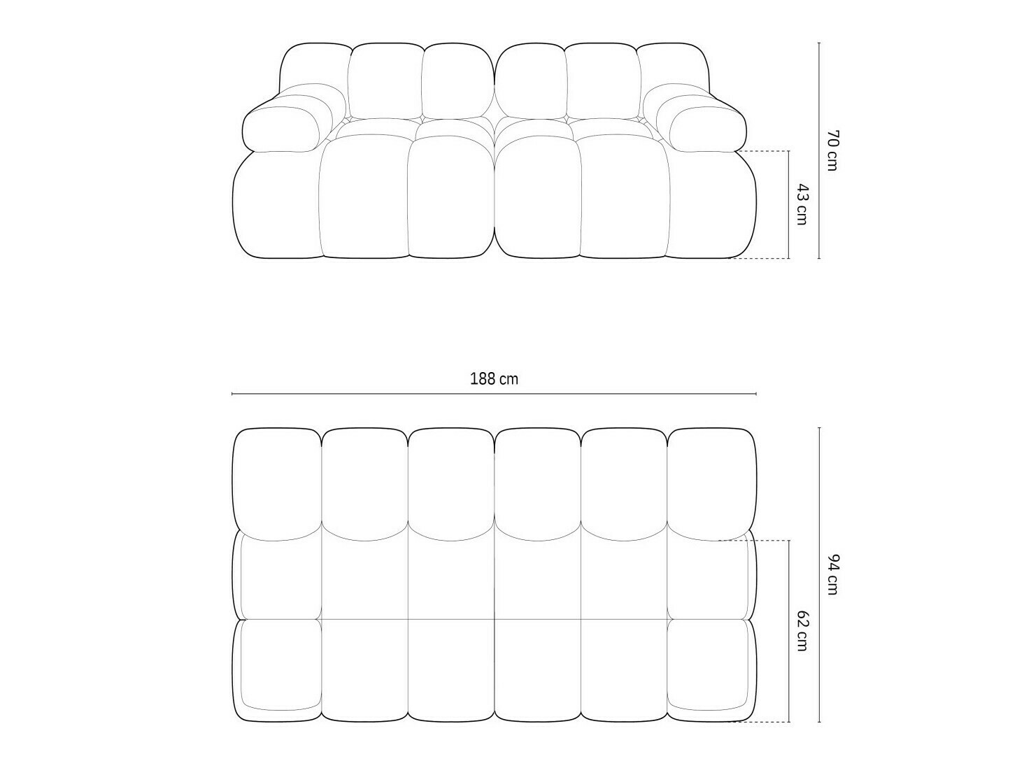 Moduļu dīvāns Caltenu 100 (Riviera 81)