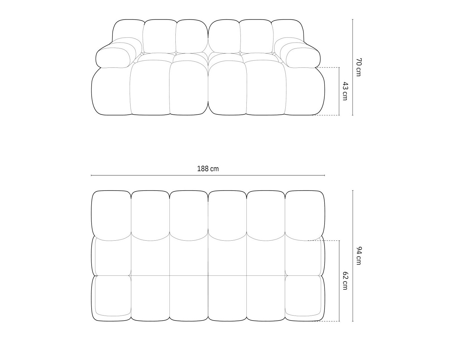Moduļu dīvāns Caltenu 100 (Sonic 15)