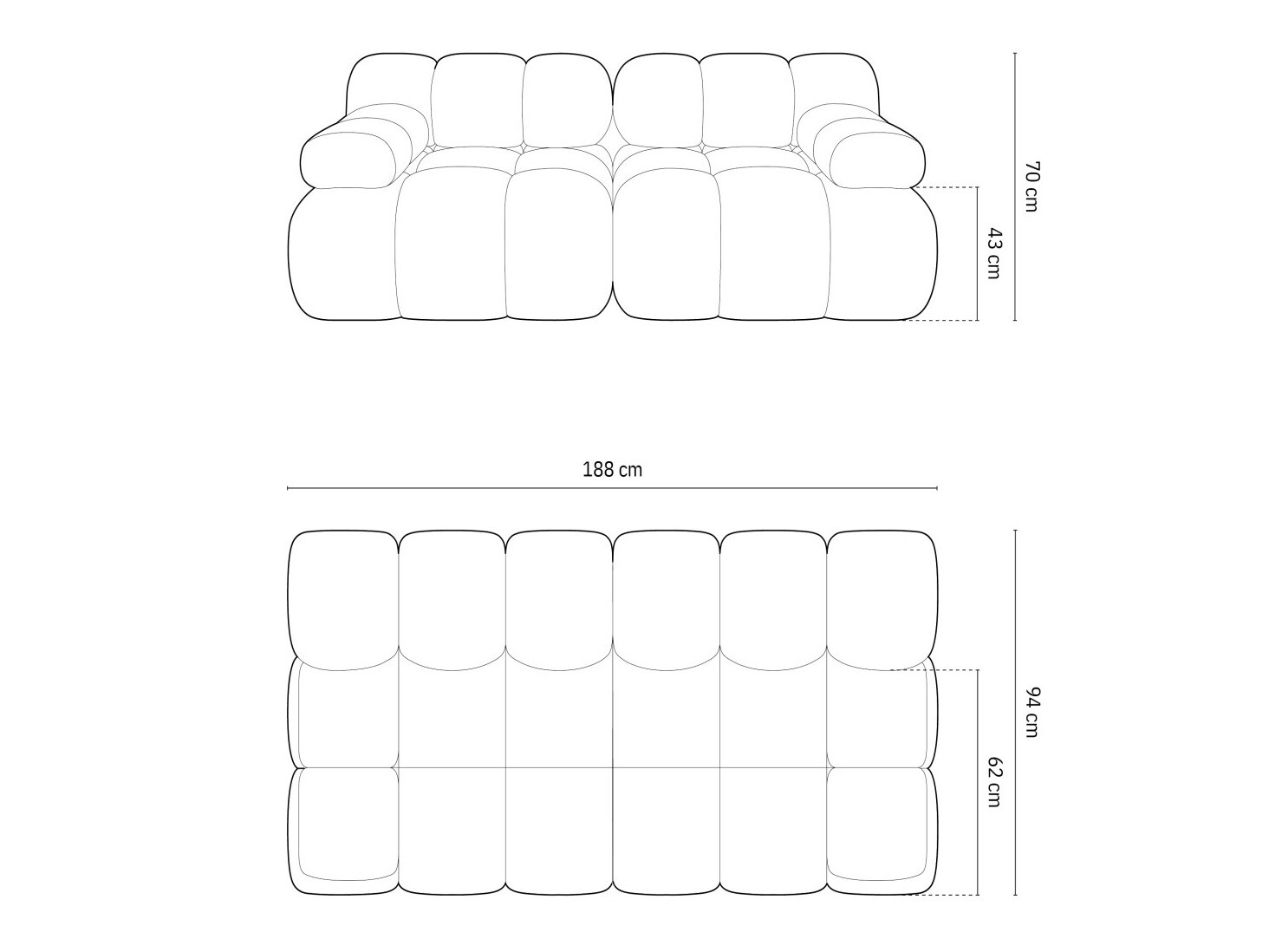 Moduļu dīvāns Caltenu 100 (Sonic 23)
