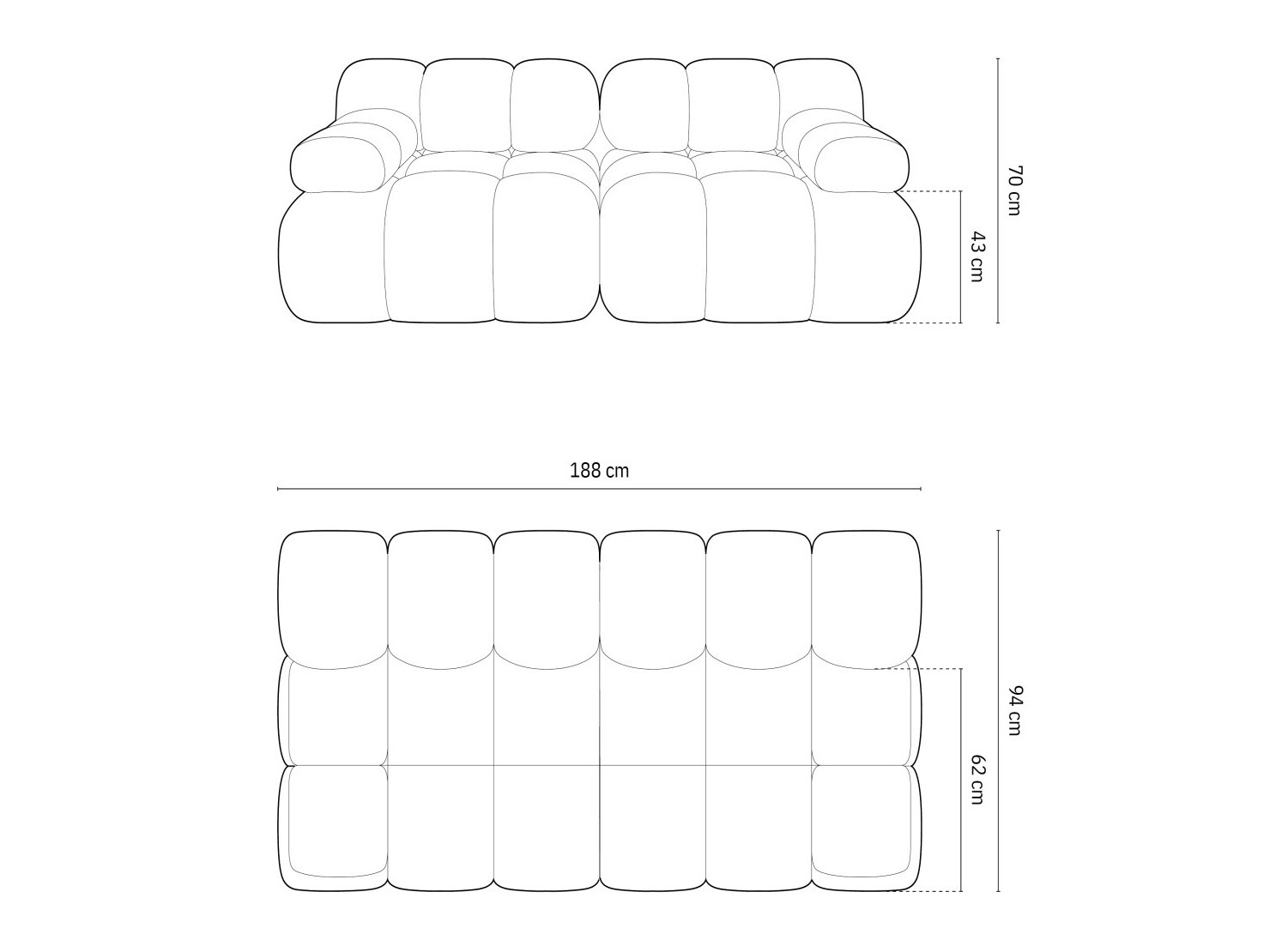 Moduļu dīvāns Caltenu 100 (Sonic 87)