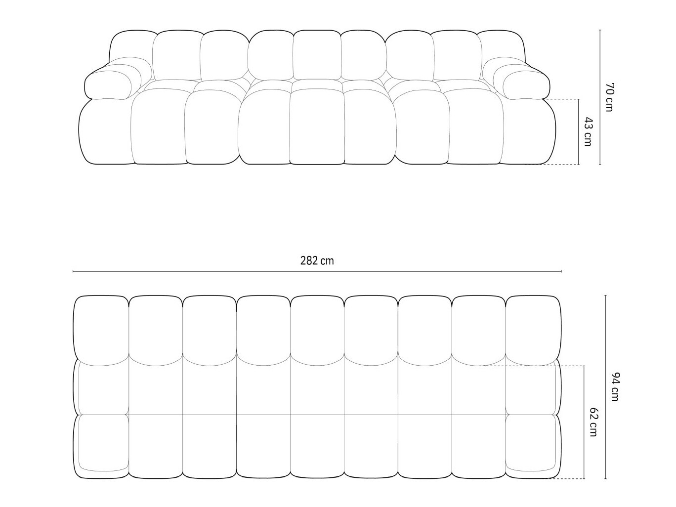 Moduļu dīvāns Caltenu 107 (Sonic 15)