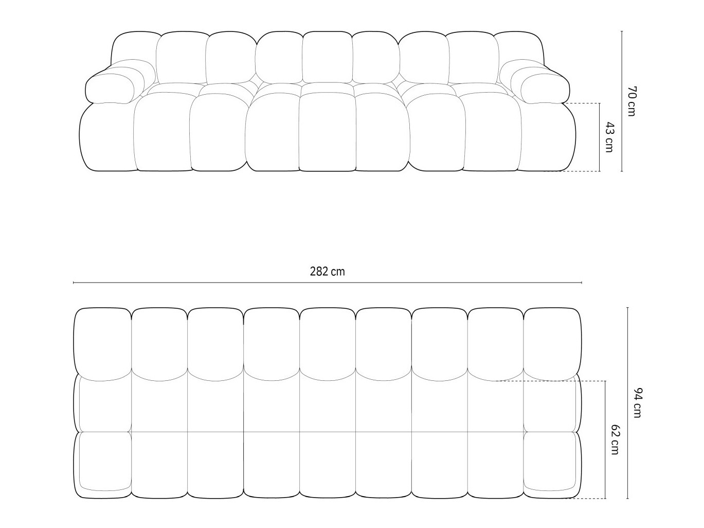 Moduļu dīvāns Caltenu 107 (Sonic 23)