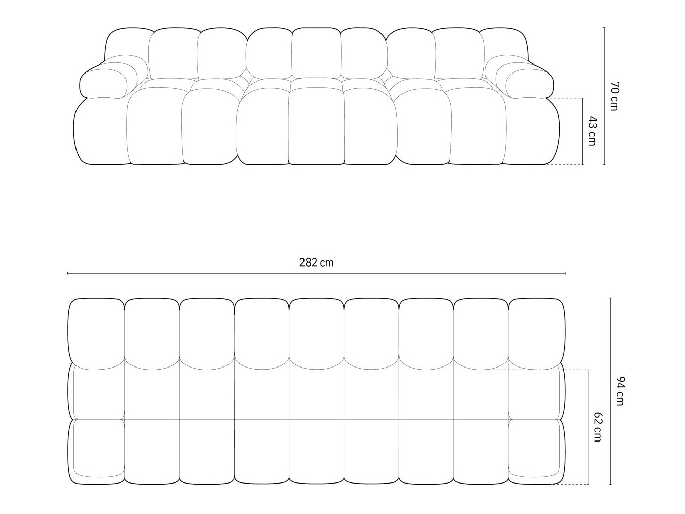 Moduļu dīvāns Caltenu 107 (Sonic 40)