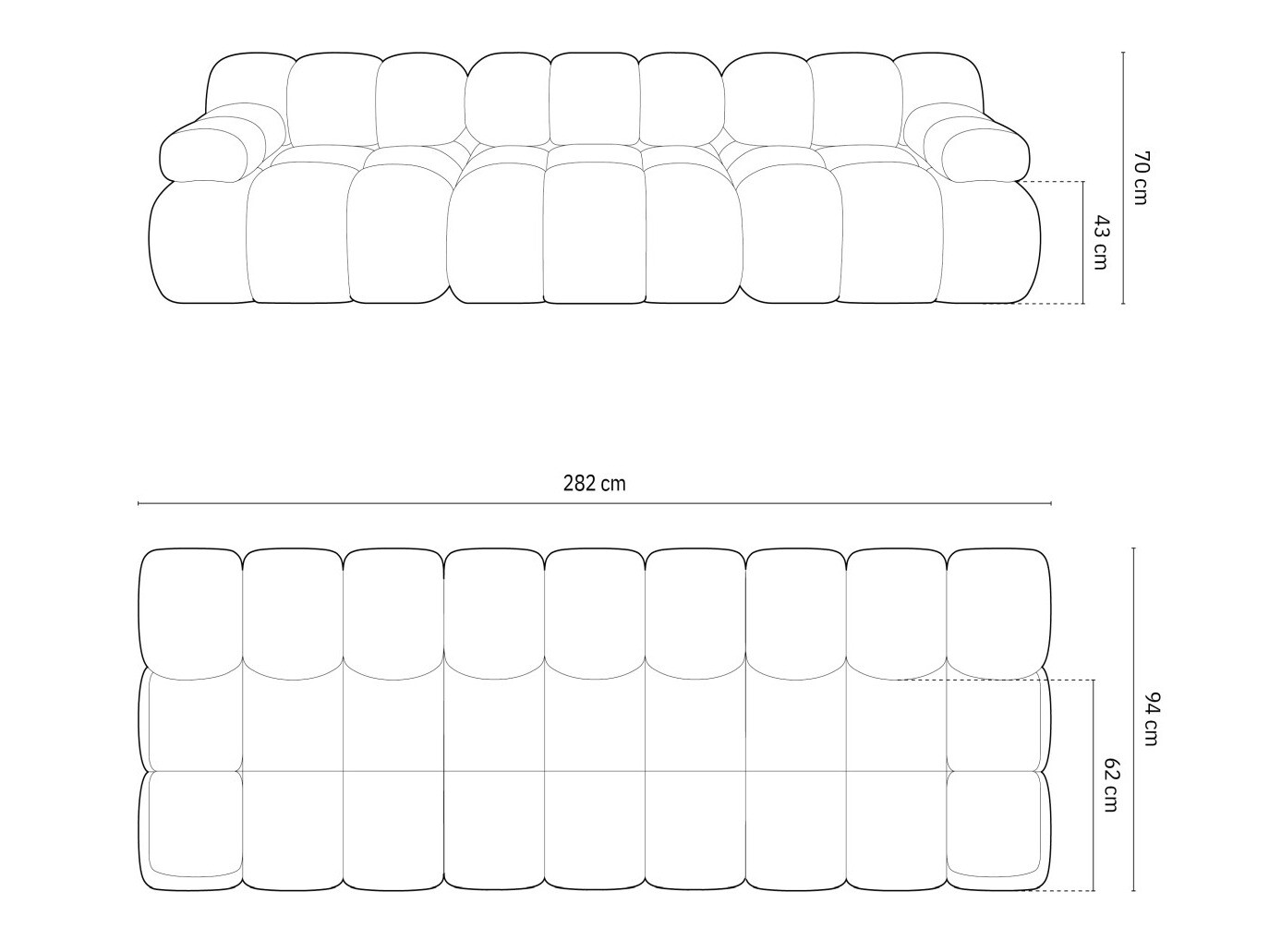 Moduļu dīvāns Caltenu 107 (Sonic 44)