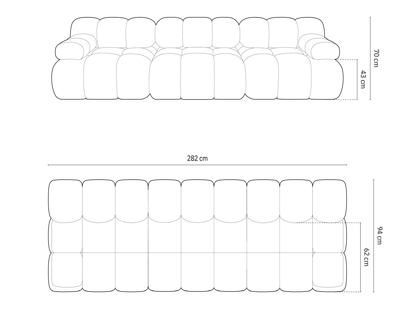 Moduļu dīvāns Caltenu 107 (Sonic 87)