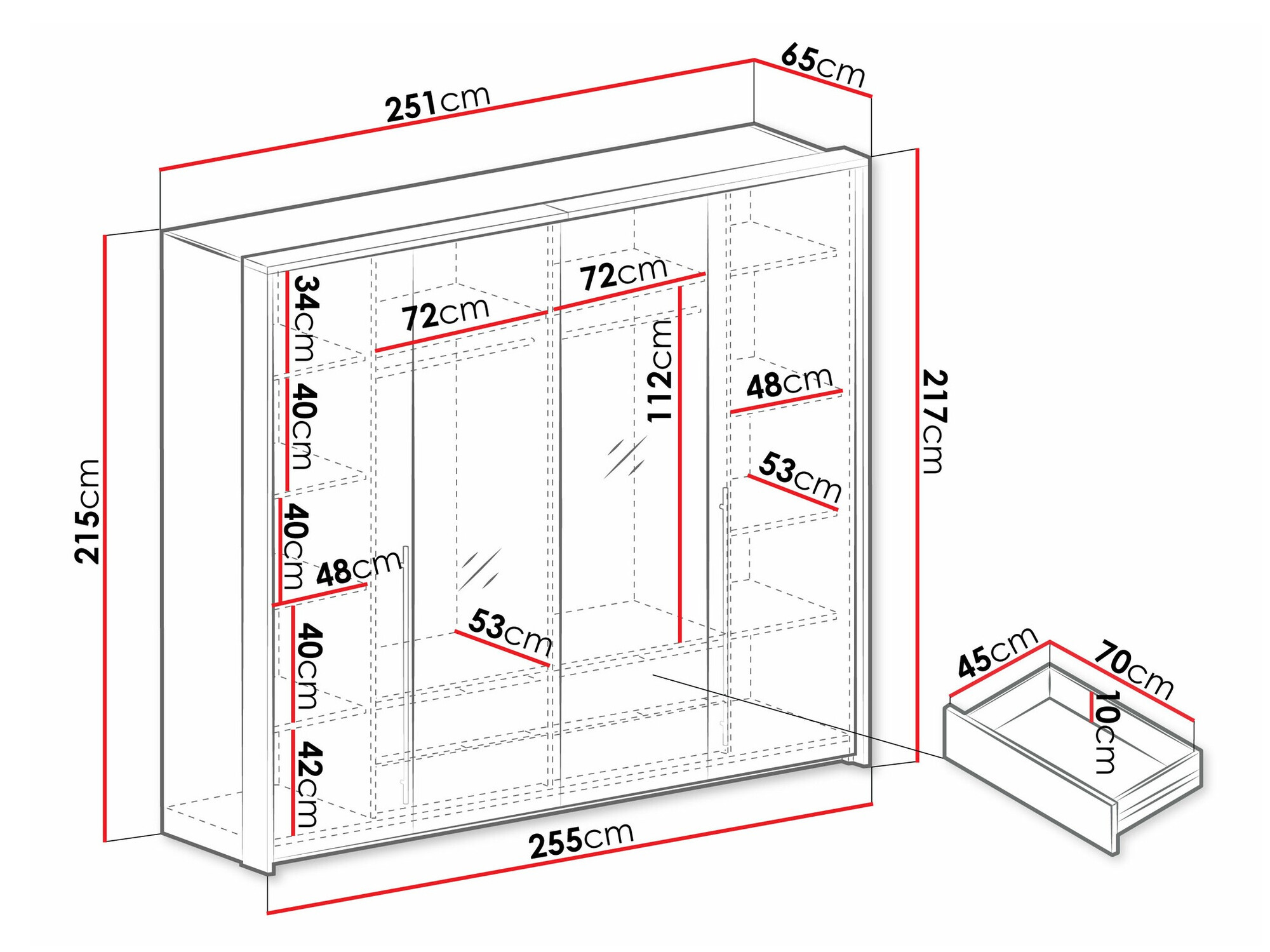 Skapis Honolulu 121 (Balts)