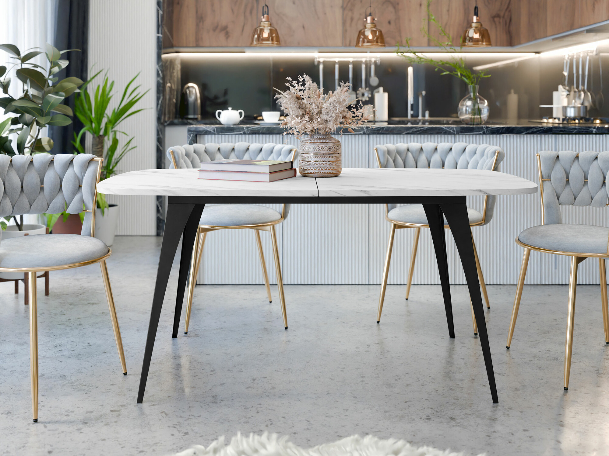 Cтол Oswego 131 (Белый мрамор)