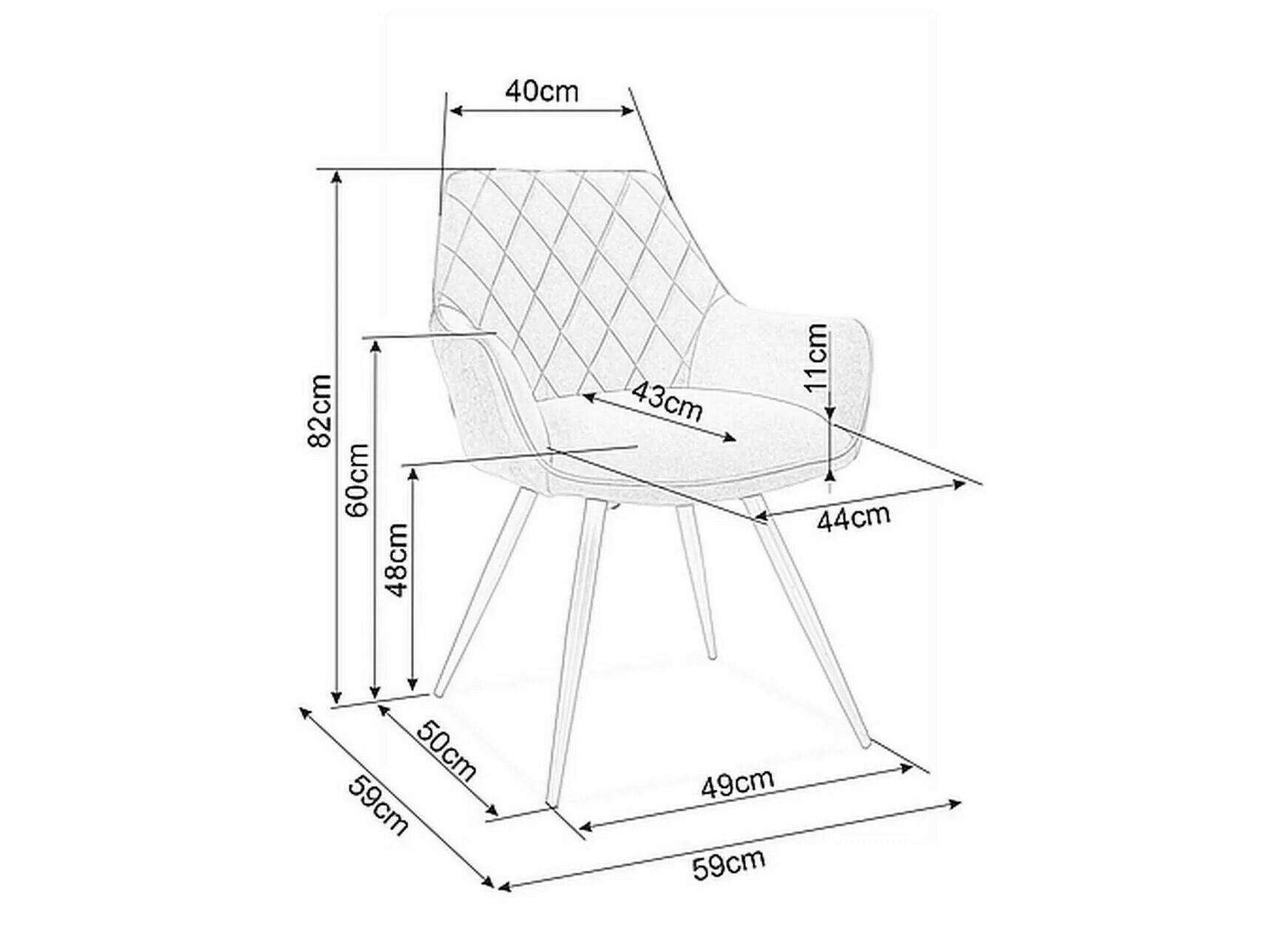 Krēsls Detroit 566 (Pelēks)