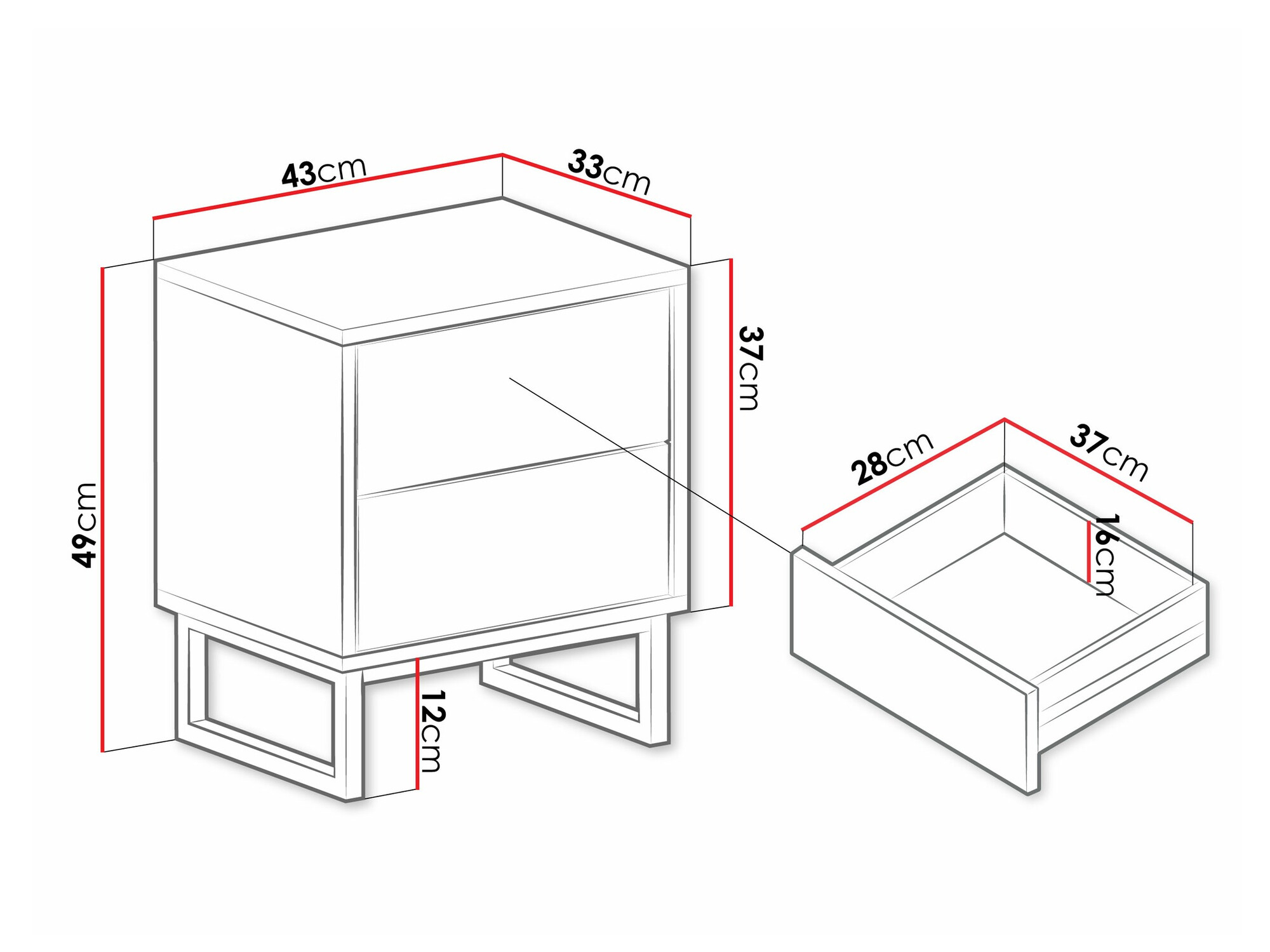 Прикроватная тумбочка Calcalo 104 (Бежевый)