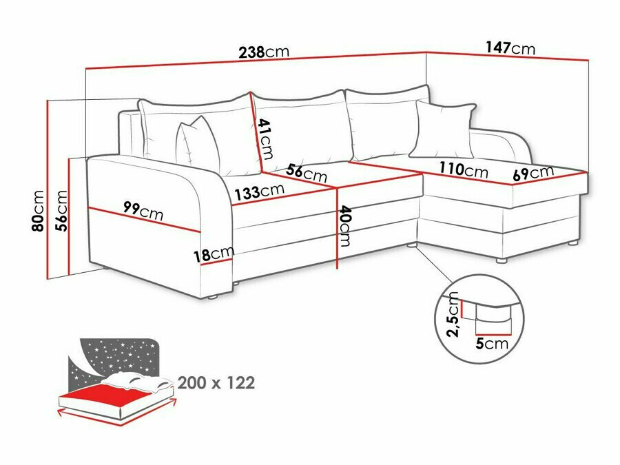Угловой диван Comfivo 203 (Poso 14)