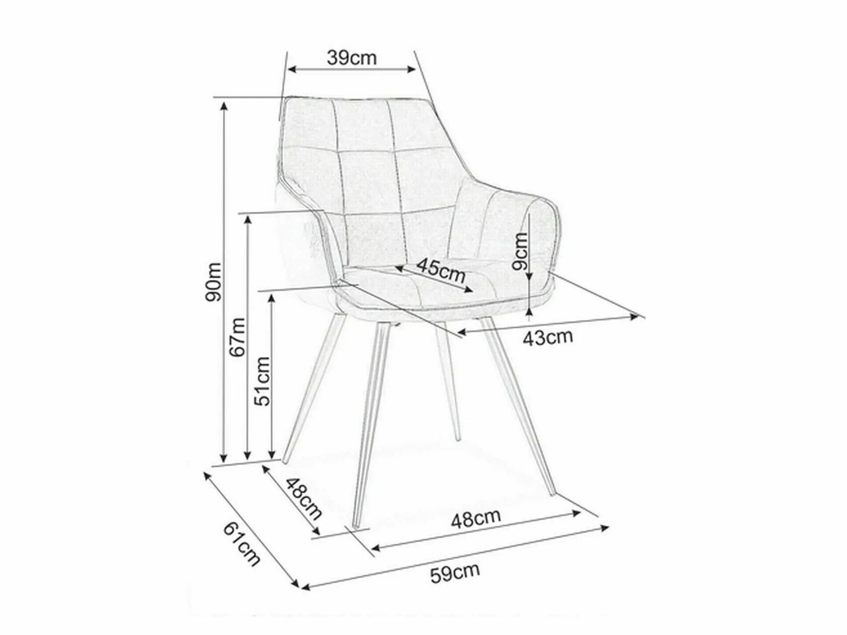 Krēsls Detroit 567 (Melns)