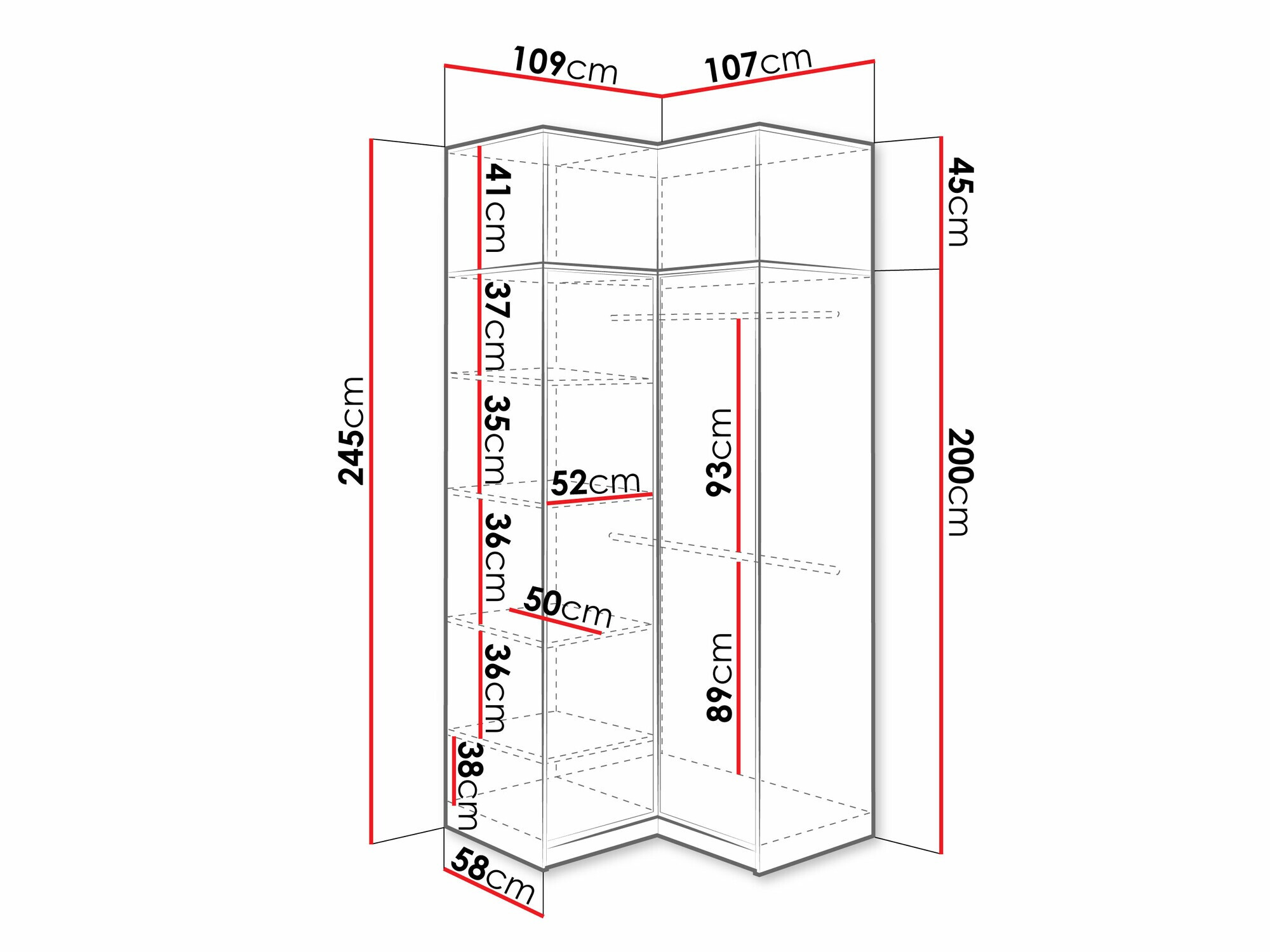 Stūra skapis Dortivu 156