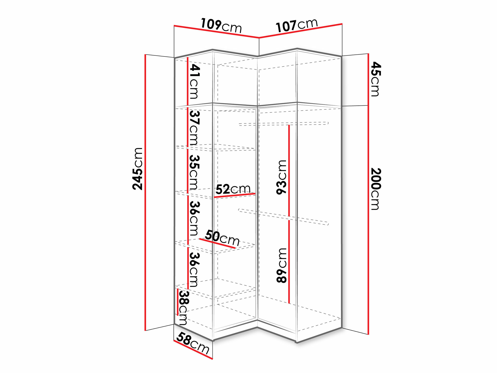 Stūra skapis Ophdome 113