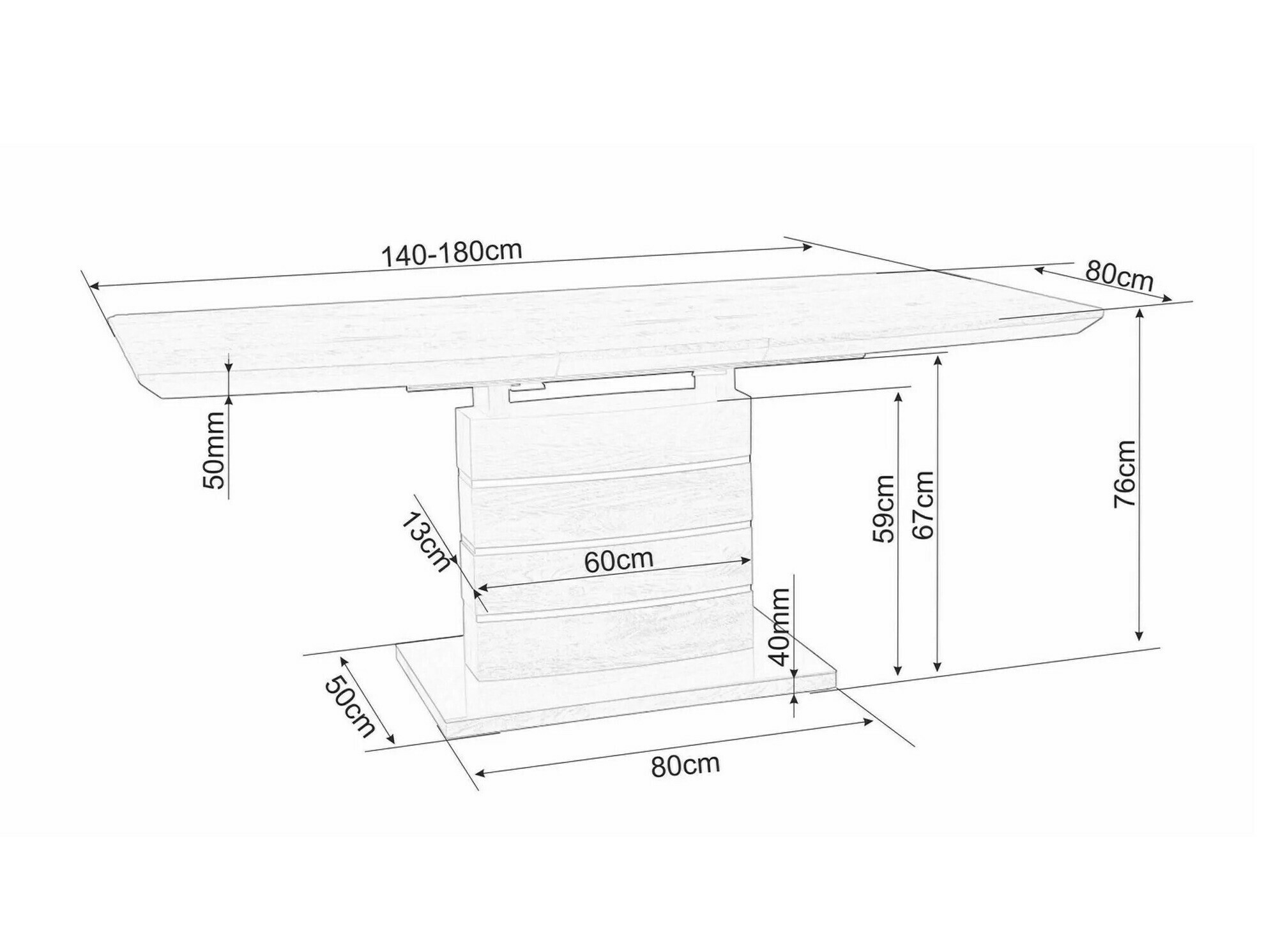 Cтол Detroit 569 (Дуб + Глянцевый черный)