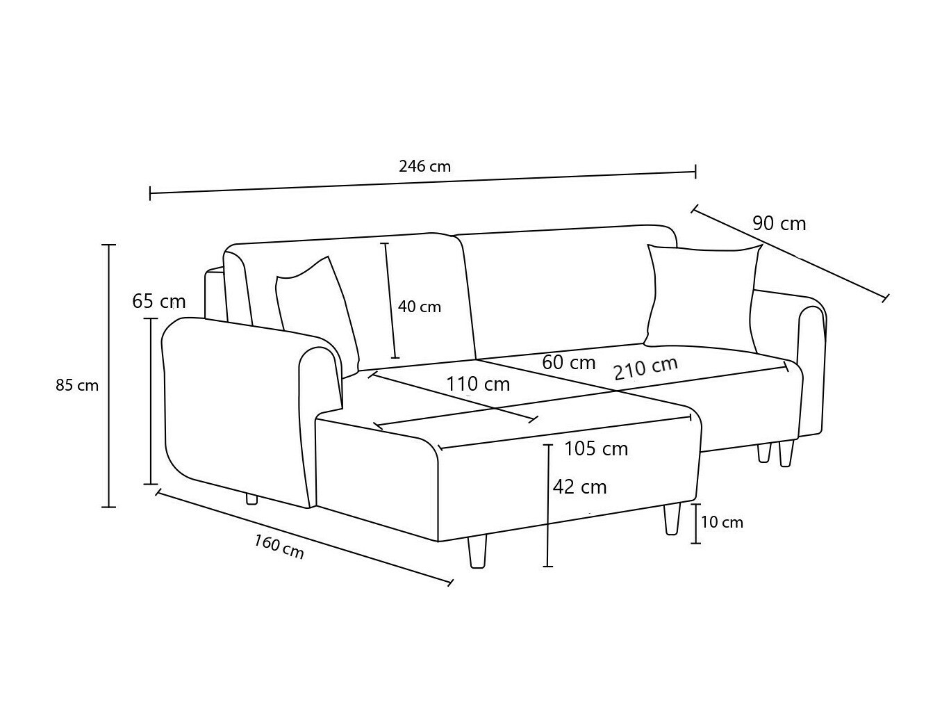 Stūra dīvāns Altadena 592 (Krēms)