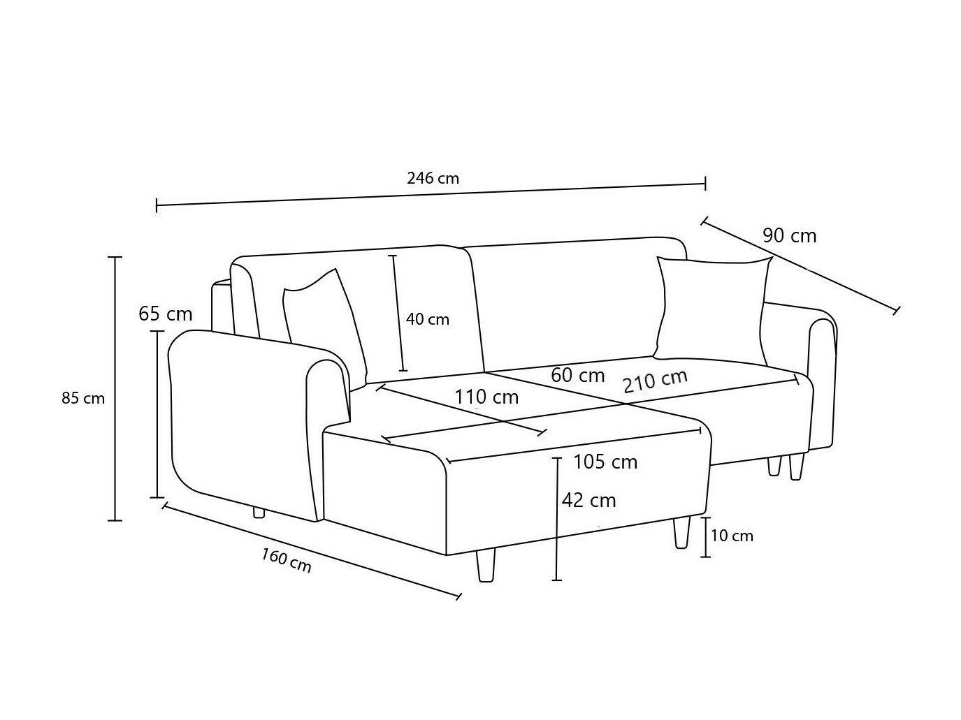 Угловой диван Altadena 592 (Коричневый)