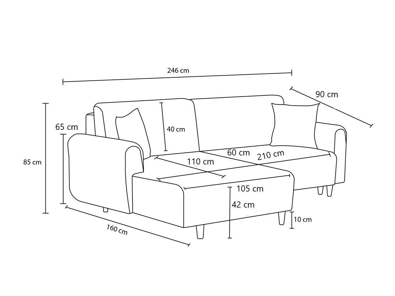 Угловой диван Altadena 592 (Крем)