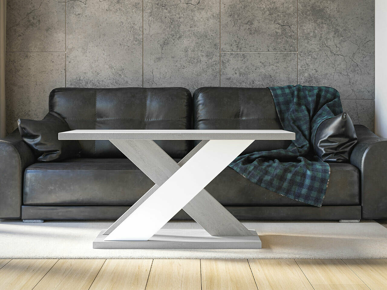 Žurnālu galdiņš Goodyear 116 (Pelēks + Balts)