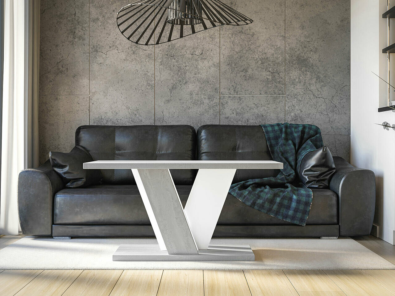 Žurnālu galdiņš Goodyear 128 (Pelēks + Balts)