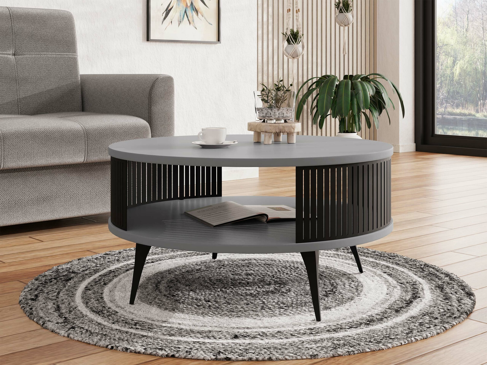 Журнальный столик Sordore 100 (Чёрный + Графит)