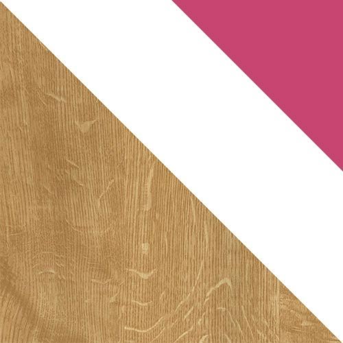 Gulta Balvire 113 (Gaišs ozols + Balts + Tumši rozā)