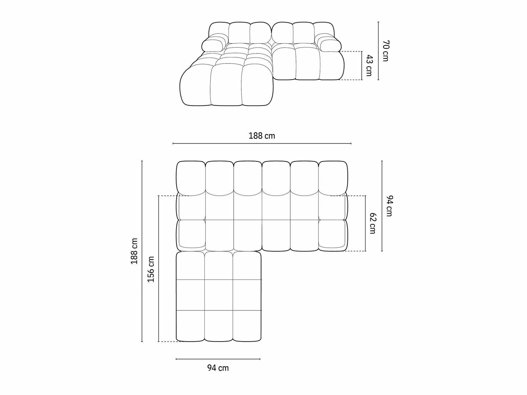 Moduļu stūra dīvāns Caltenu 102 (Riviera 81)
