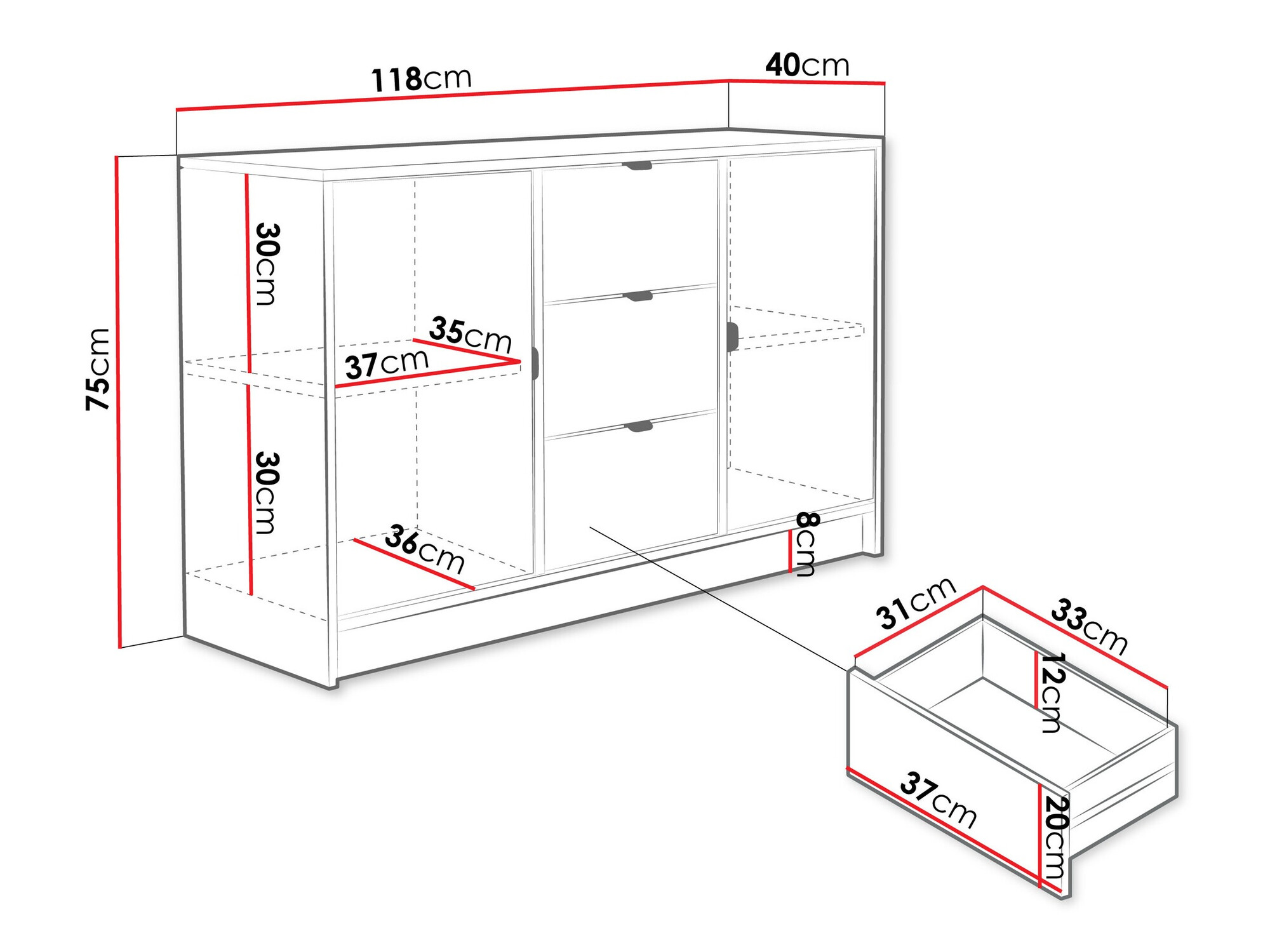 Kumode Comfivo Larmire 101 (Bēšs)