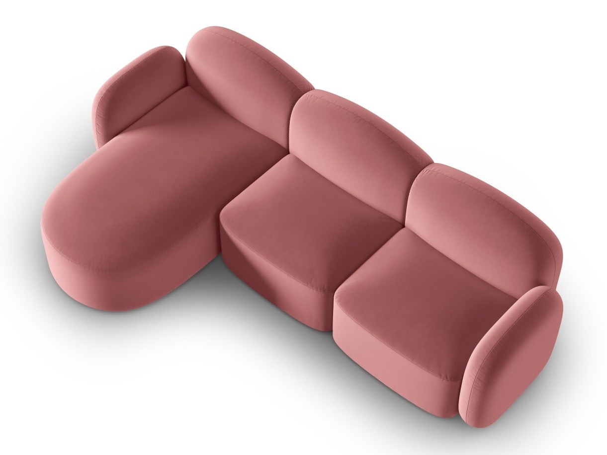 Stūra dīvāns Tolmira 104 (Casino Tumši rozā)