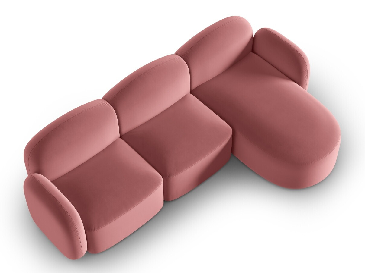 Stūra dīvāns Tolmira 104 (Casino Tumši rozā)