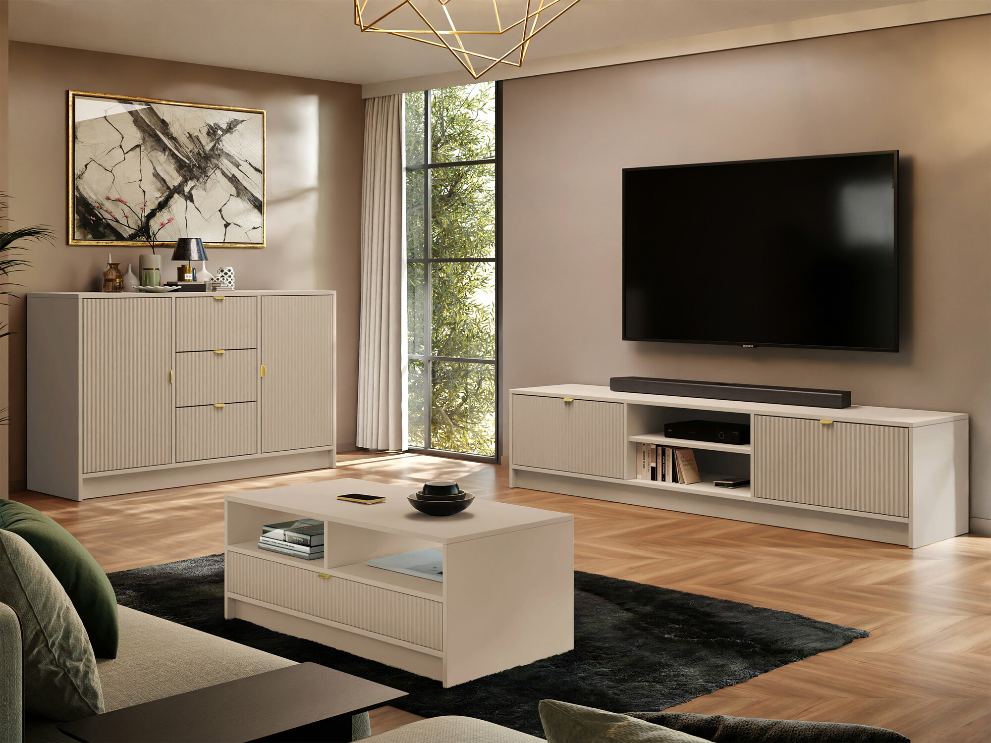 TV galds Comfivo Larmire 104 (Bēšs)