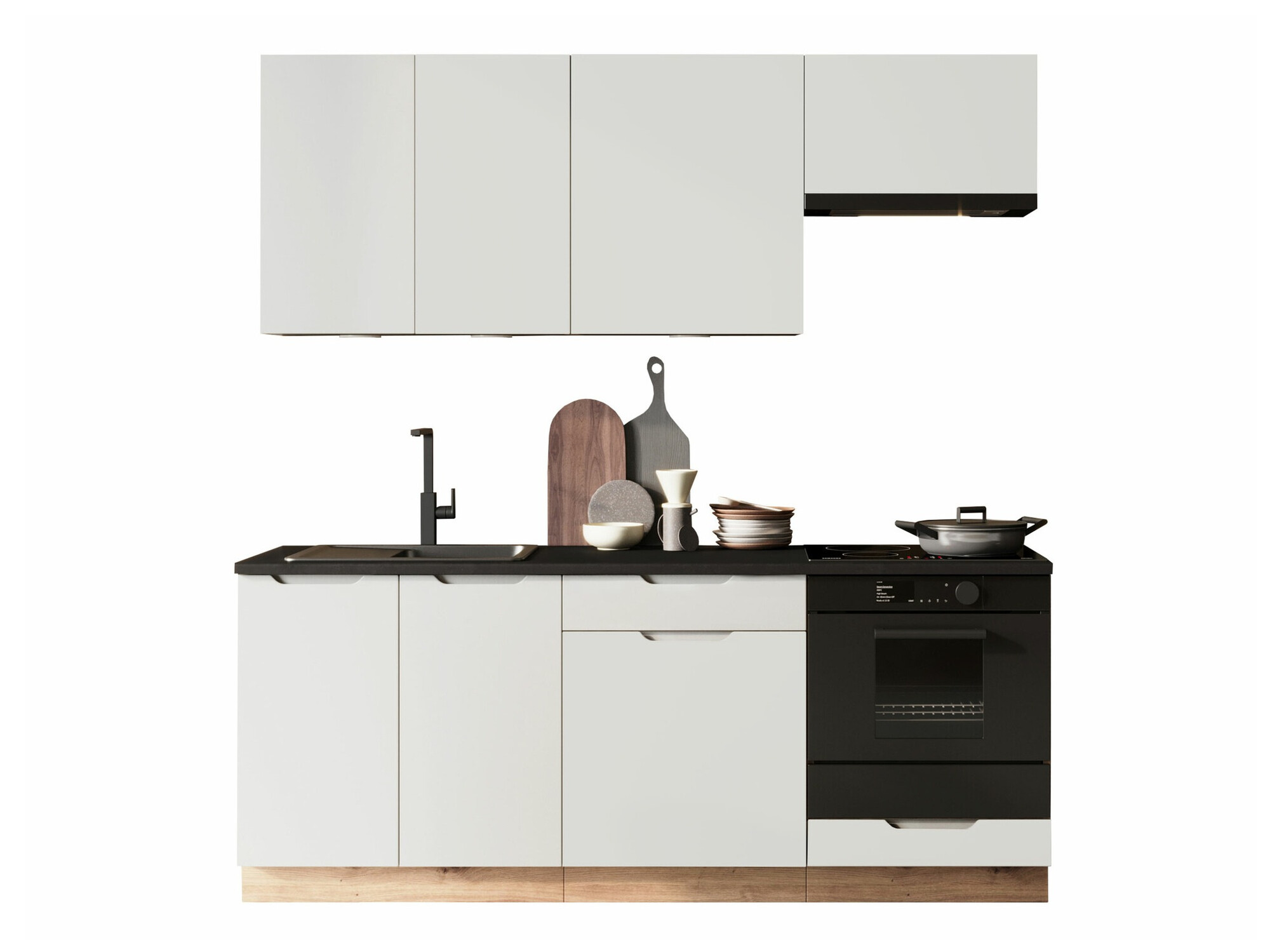 Кухонный гарнитур Trenton 180 (Светло-серый + Artisan дуб)