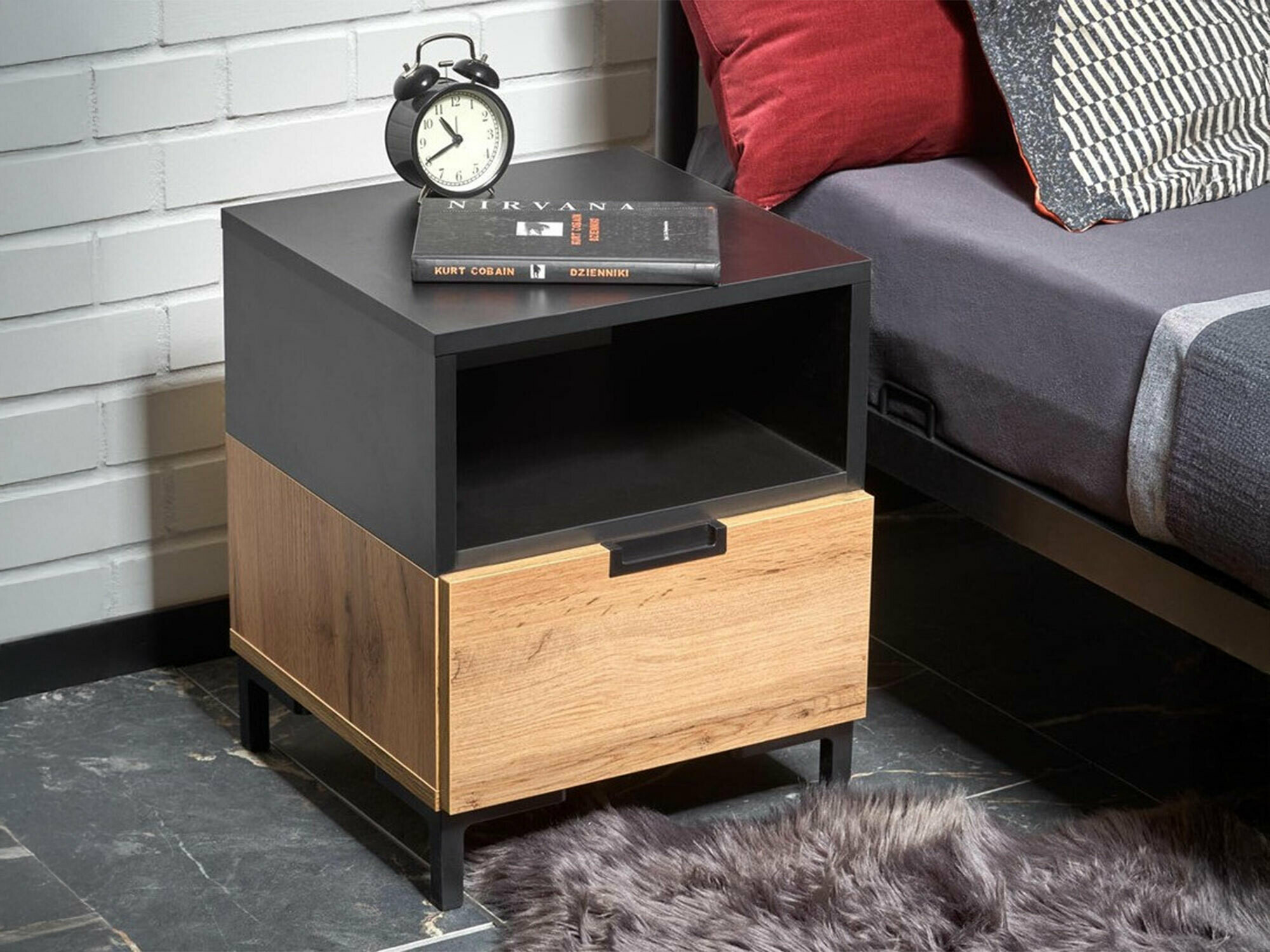 Naktsgaldiņš Houston 1225 (Melns + Votan ozols)