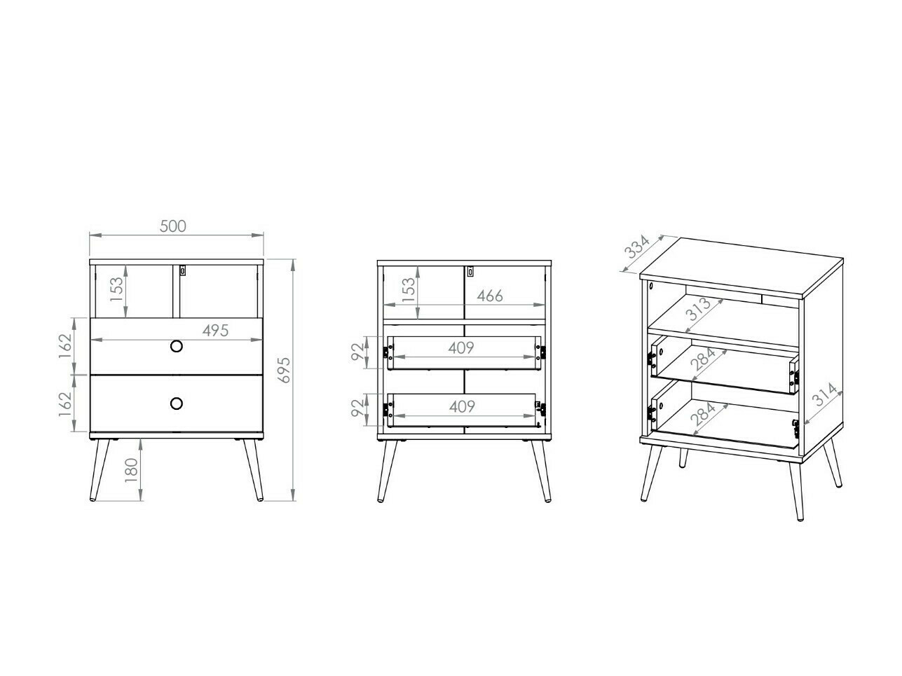 Прикроватная тумбочка Flonovu 111 (Темно-зеленый + Золотой)
