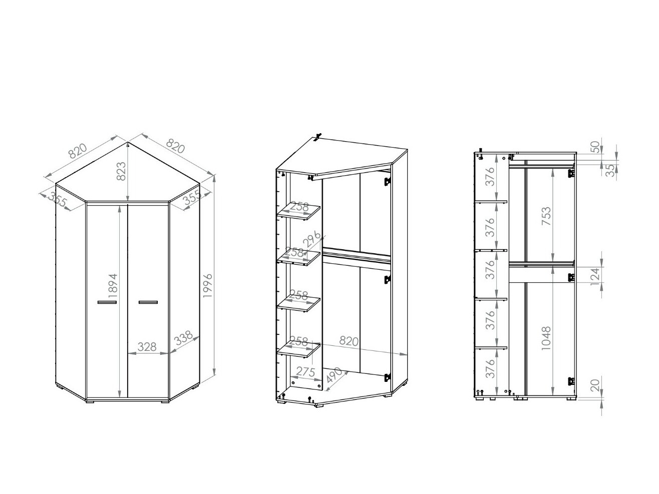Stūra skapis Calvere 102