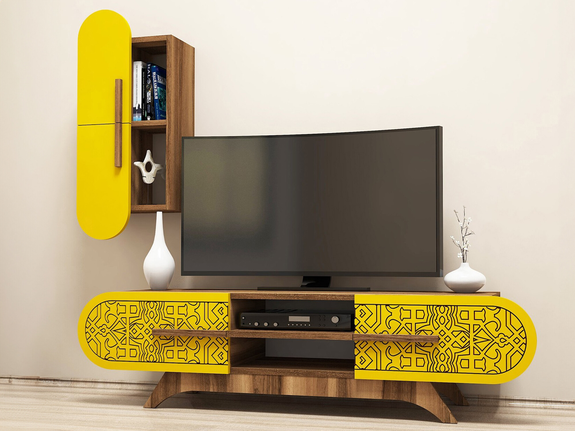 Viesistabas komplekts Kailua 1574 (Rieksts + Dzeltens)