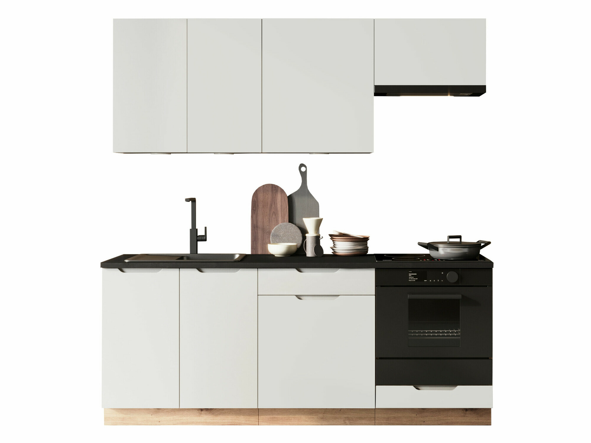 Virtuves komplekts Trenton 180 (Gaiši pelēks + Artisan ozols)