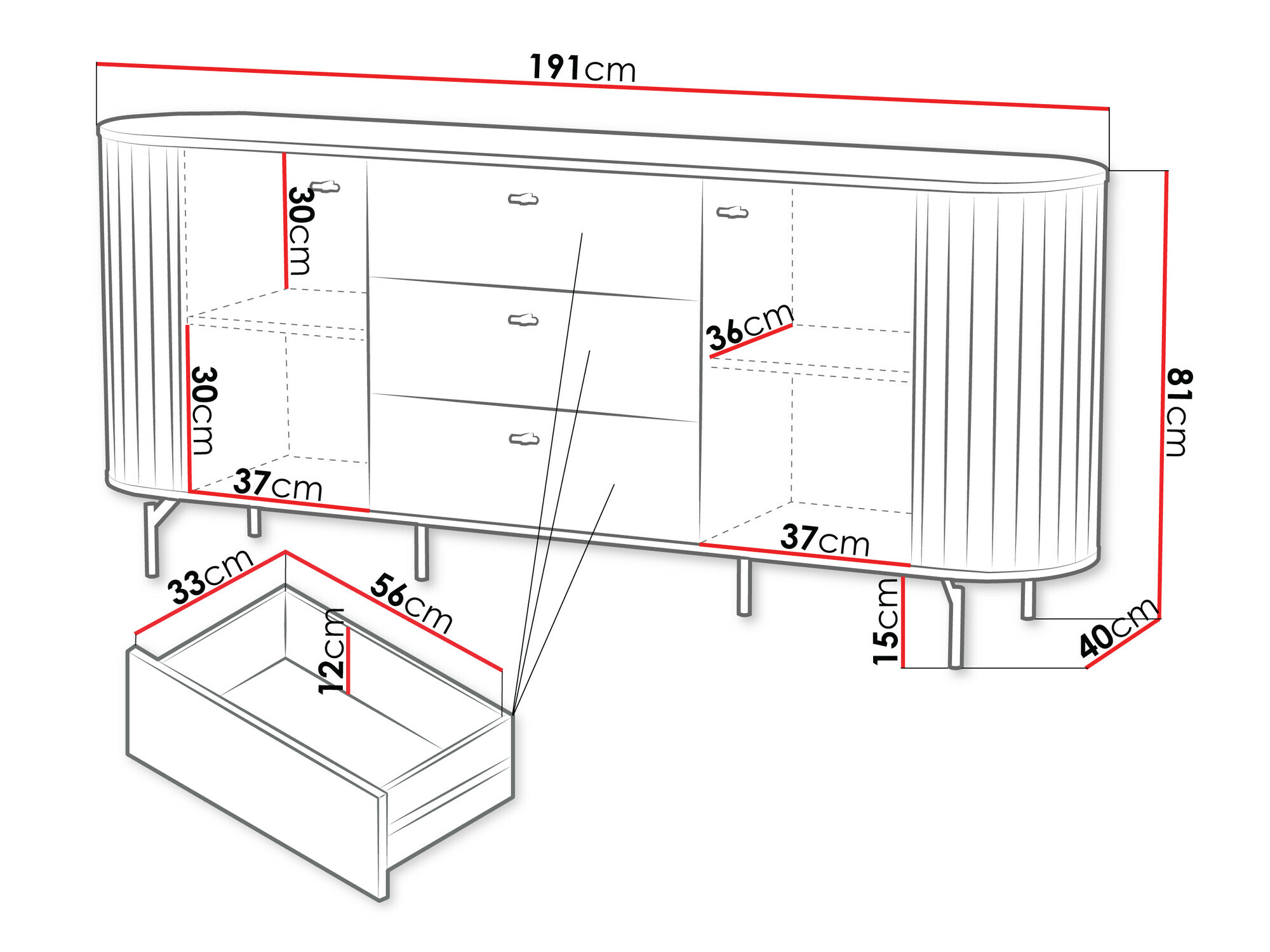 Kомод Novmono 103 (Чёрный)