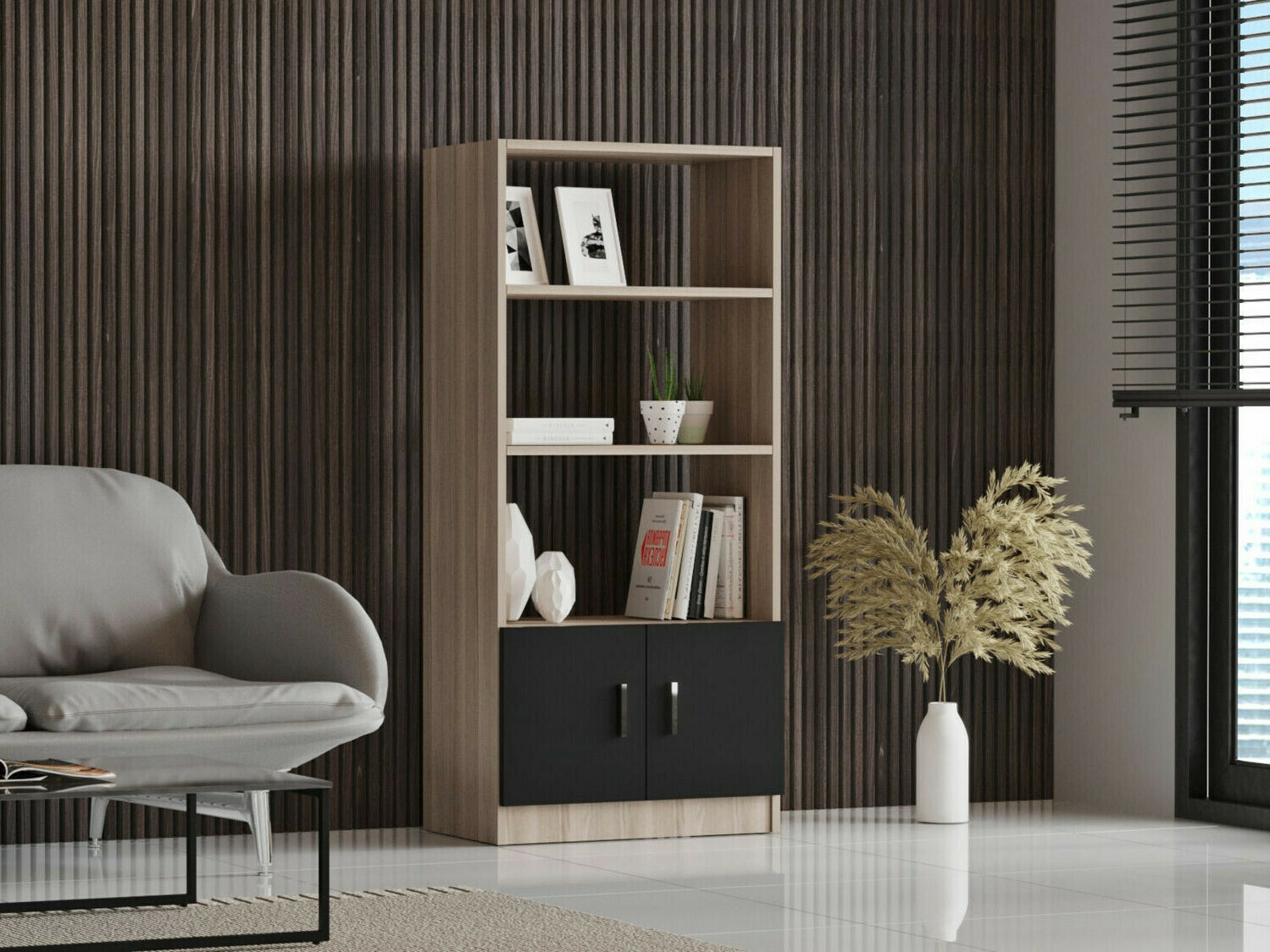 Plaukts Kailua 2256 (Melns + Ozols)