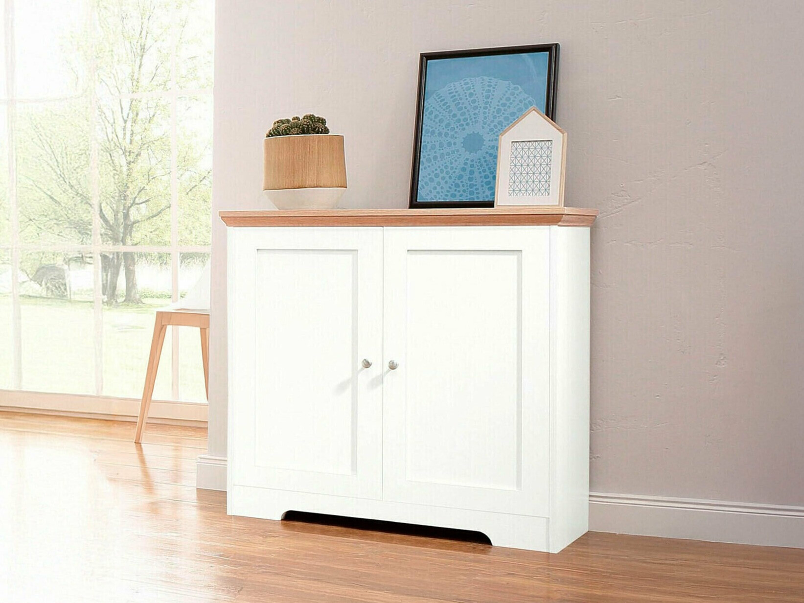 Skapis Odemela 102 (Balts + Gaišs ozols)