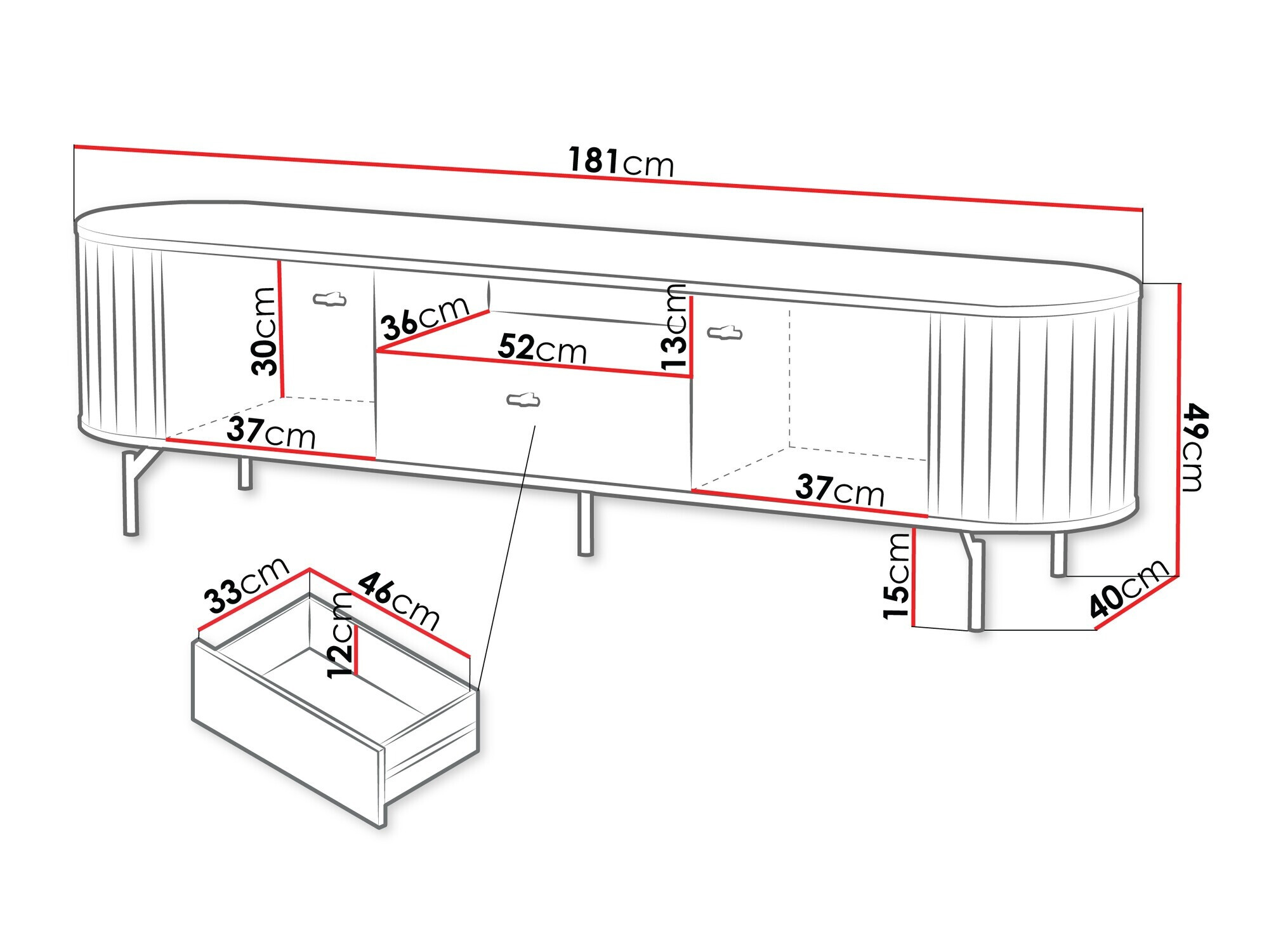 TV galds Novmono 104 (Melns)