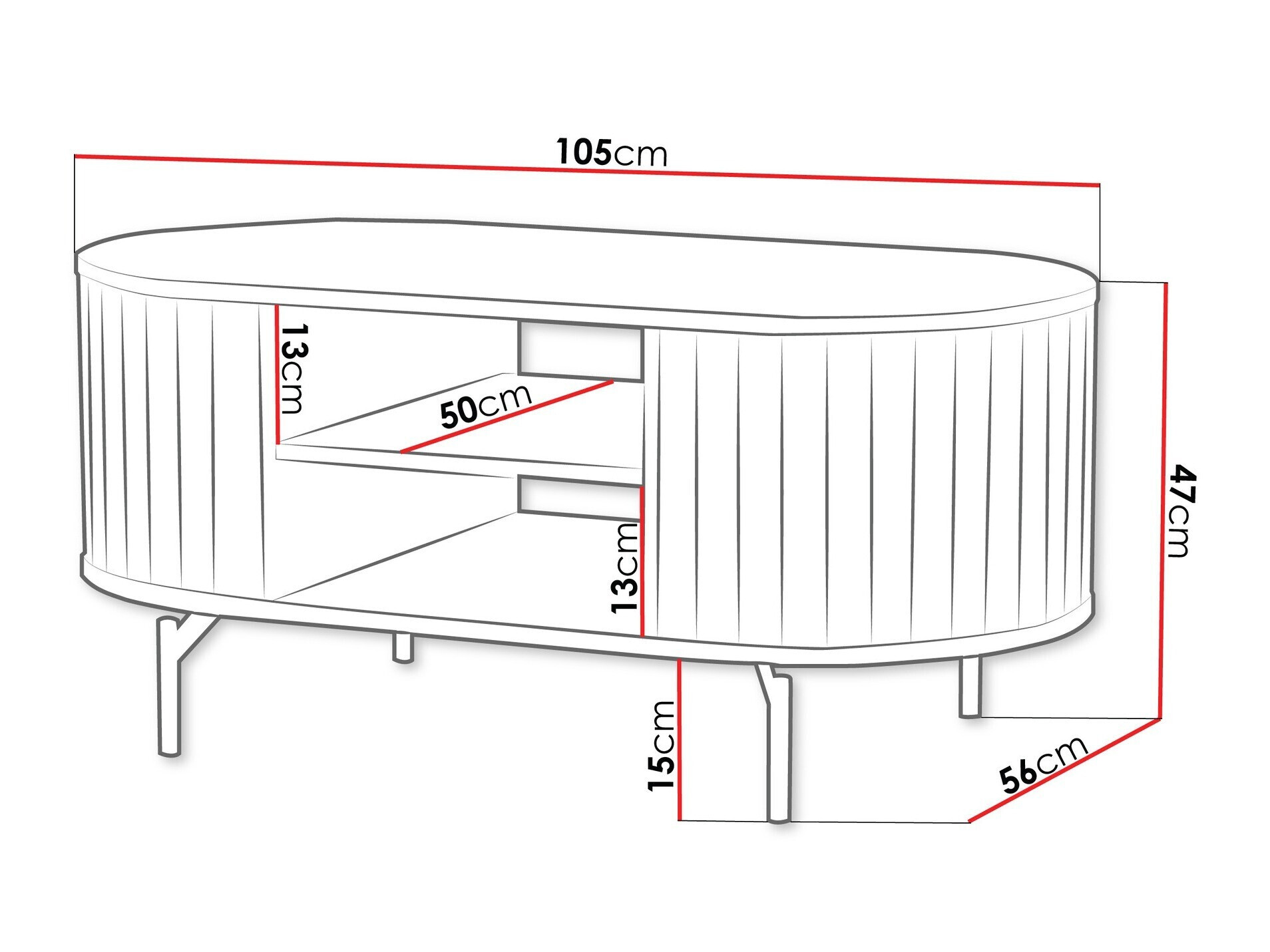 Žurnālu galdiņš Novmono 105 (Melns)