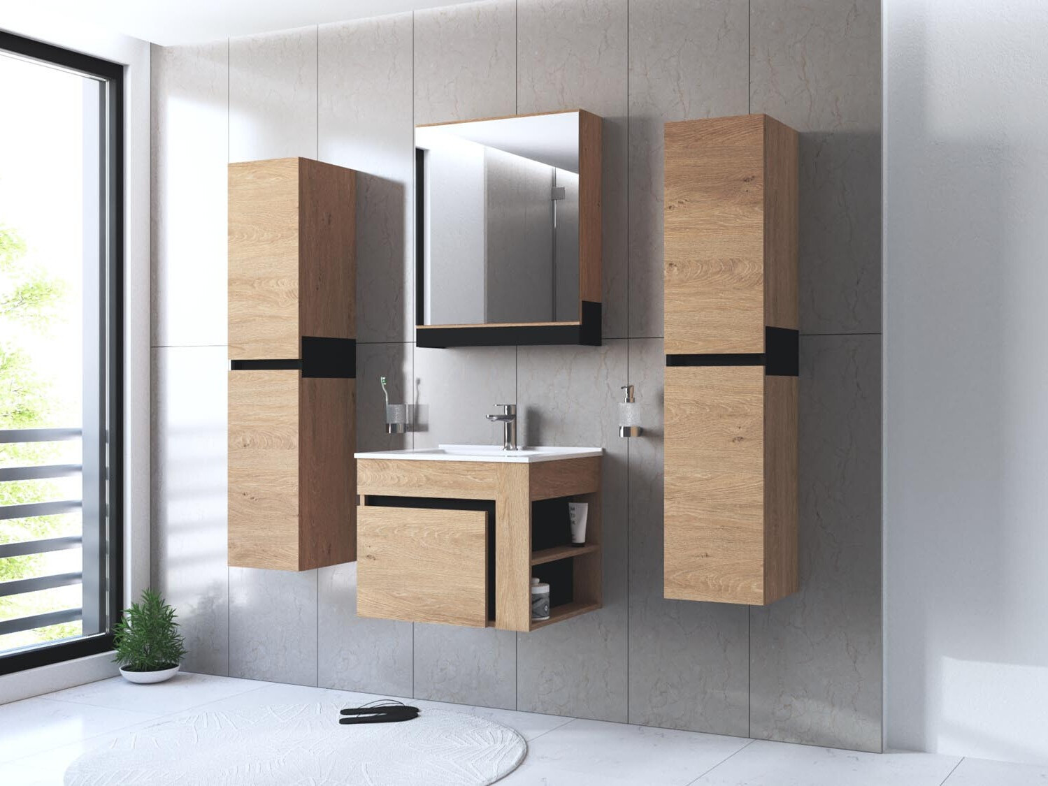 Piekarams vannas istabas skapītis izlietnei Fenetra 101