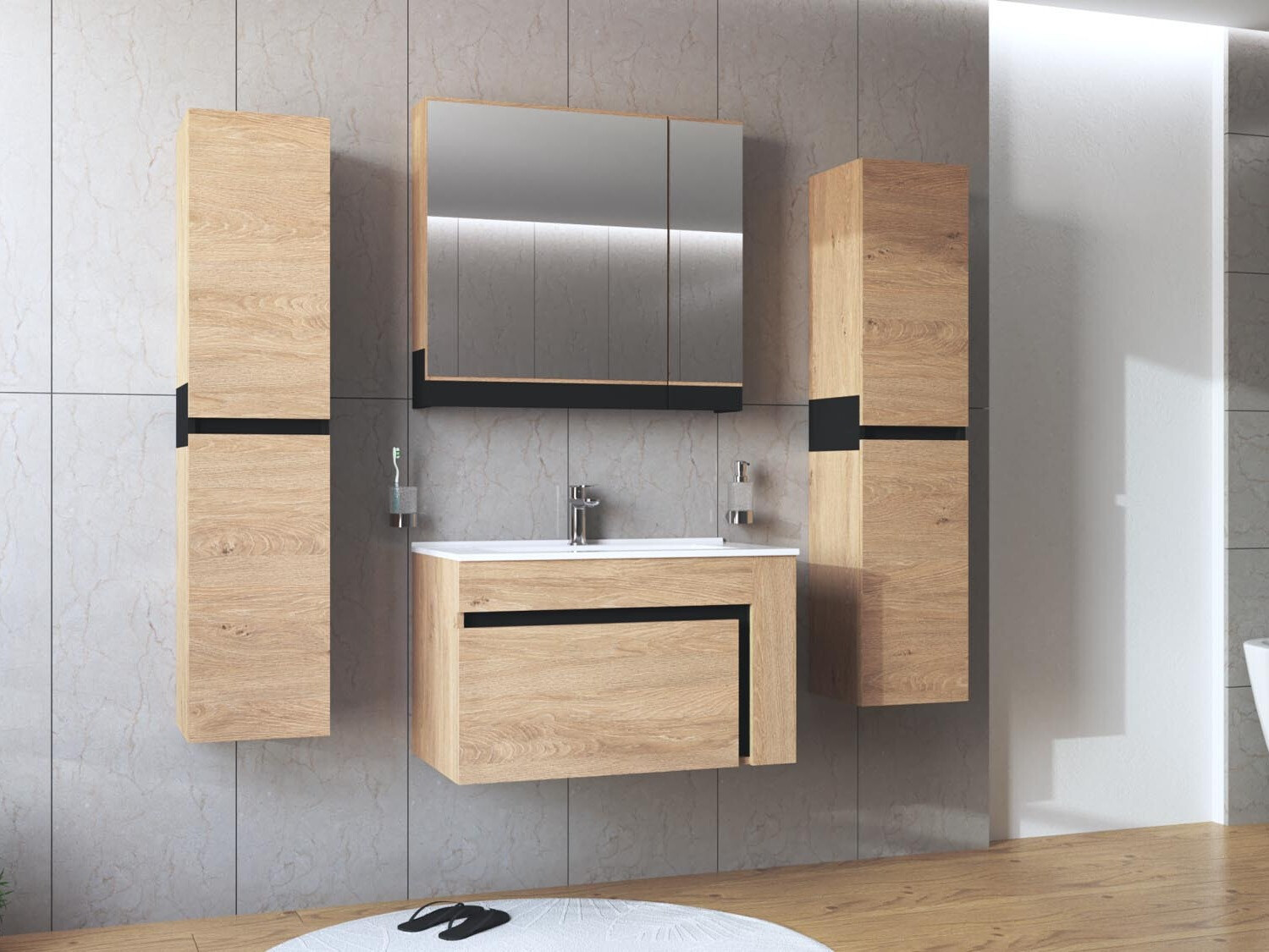 Шкаф для ванной комнаты c зеркалом Fenetra 104