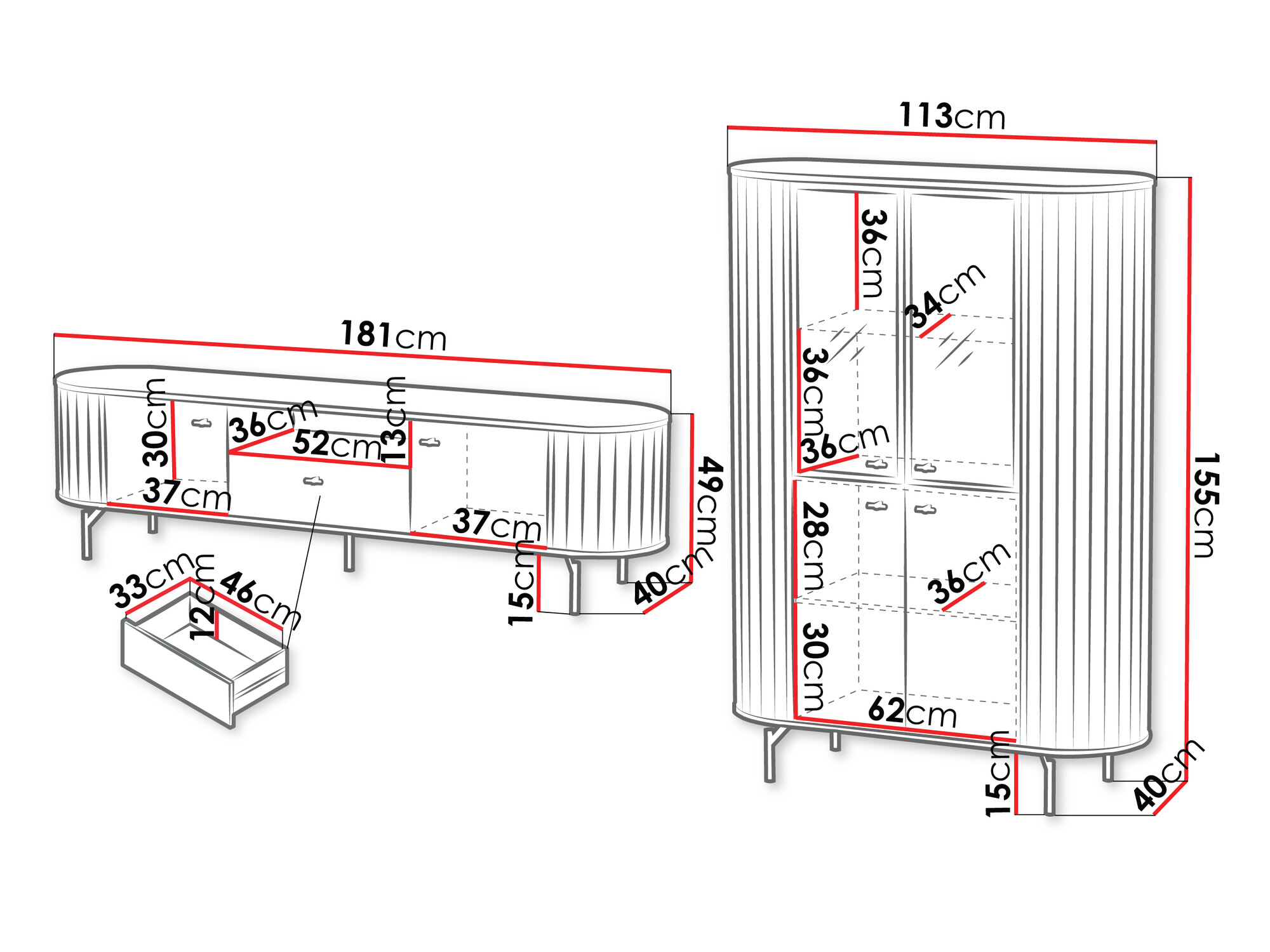 Viesistabas komplekts Novmono 108 (Melns)