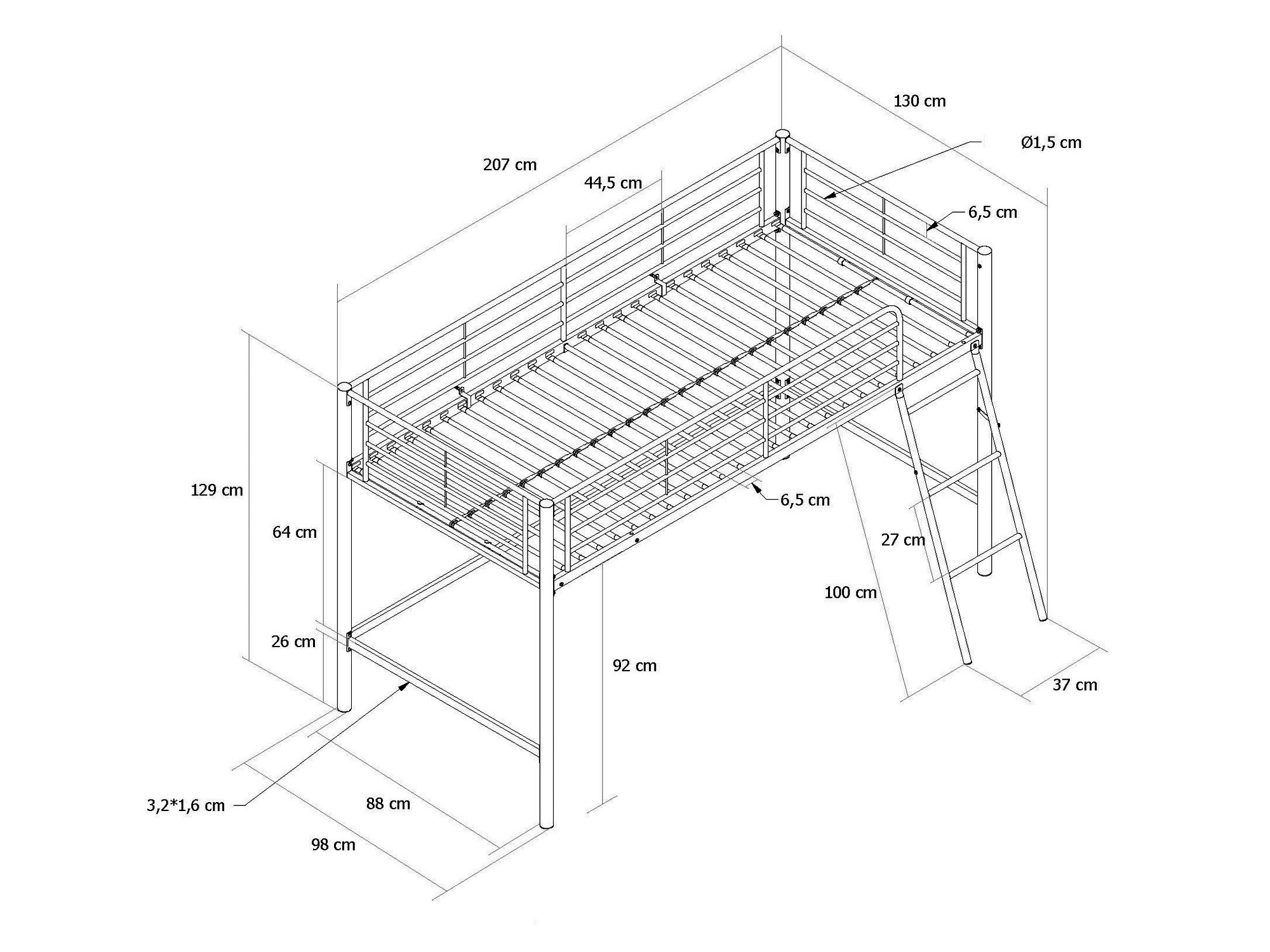Augsta gulta Denton 1224 (Melns)